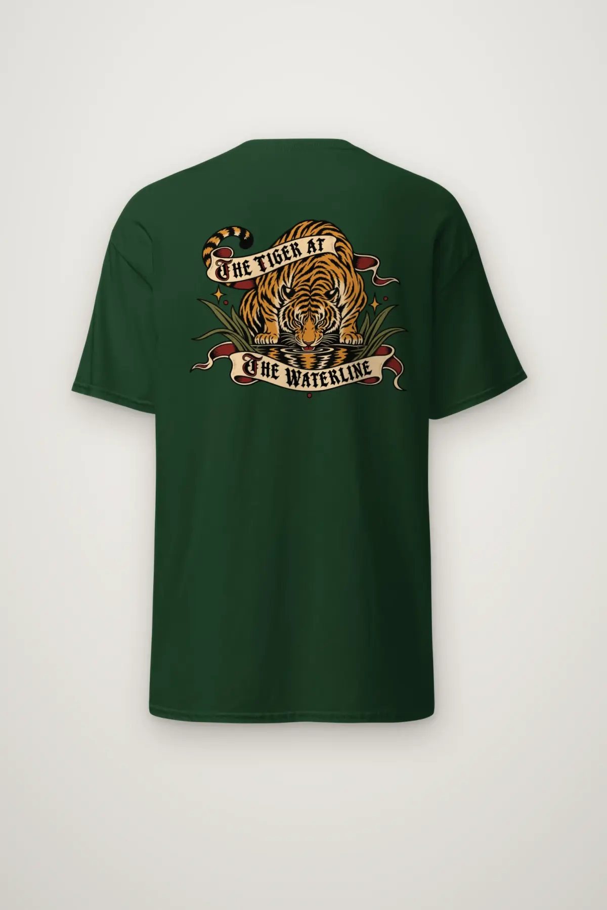 "THE TIGER AT THE WATERLINE" Heavyweight Unisex Crewneck T-shirt