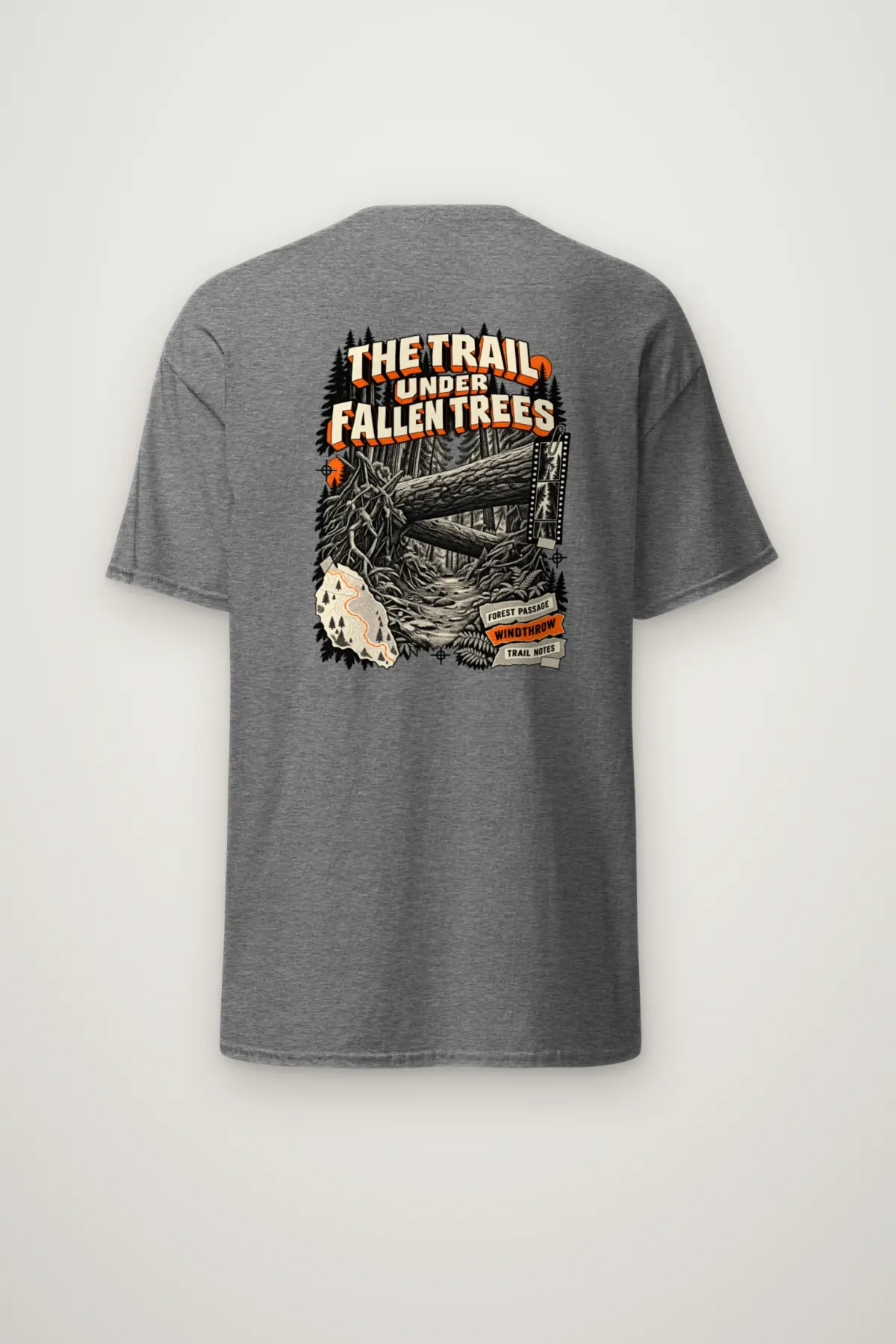 "The Trail Under Fallen Trees" Heavyweight Unisex Crewneck T-shirt