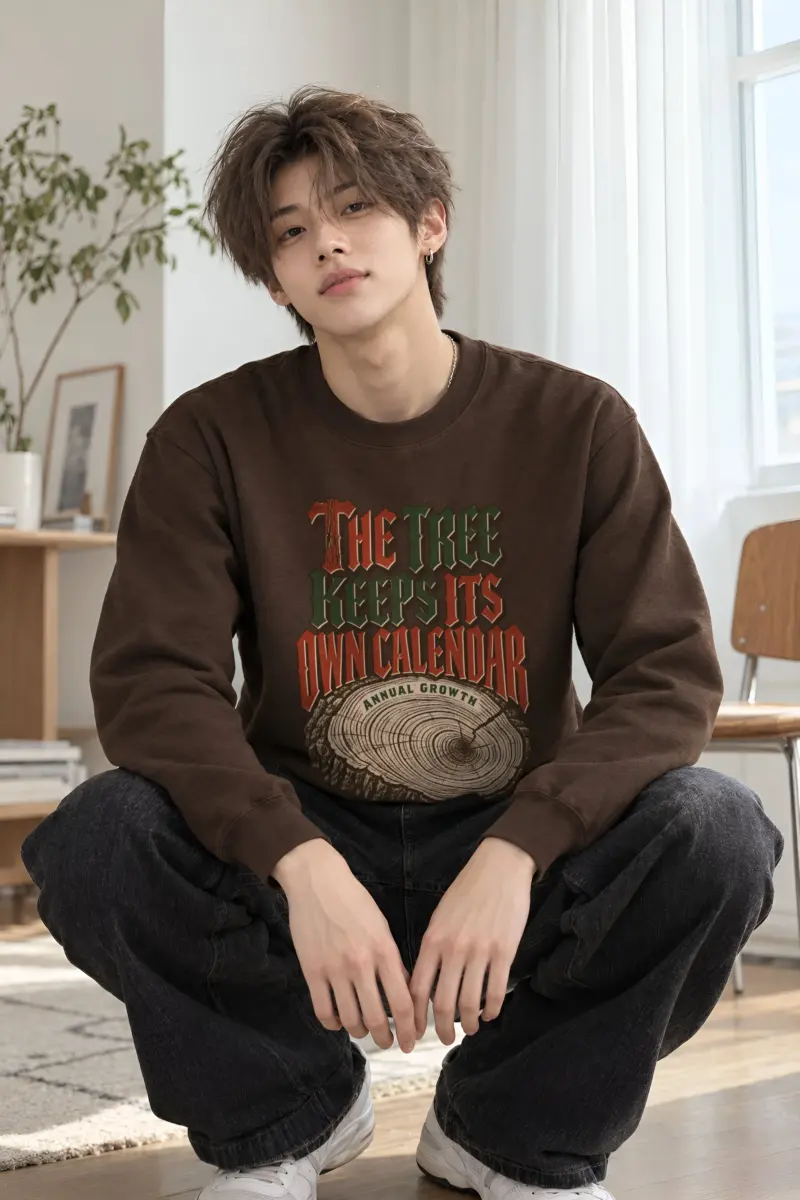"The Tree Keeps Its Own Calendar" Heavy Blend Unisex Crewneck Sweatshirt