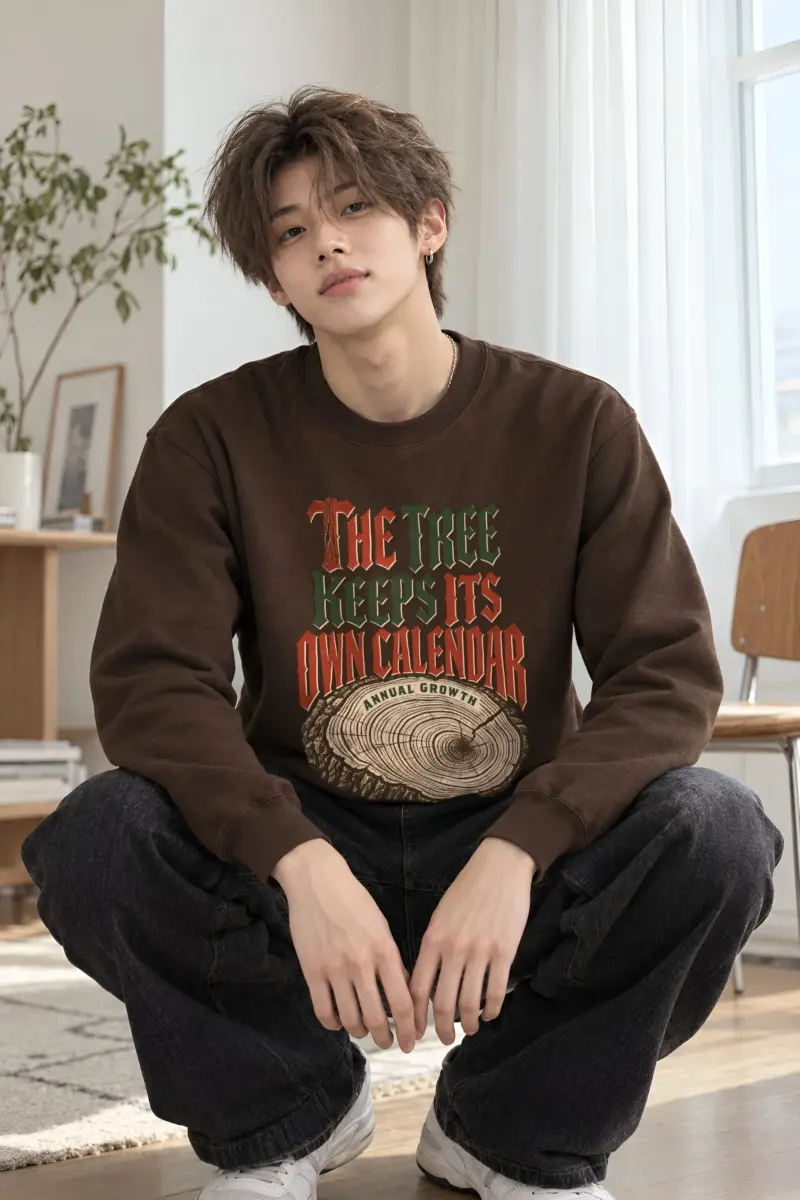 "The Tree Keeps Its Own Calendar" Heavy Blend Unisex Crewneck Sweatshirt