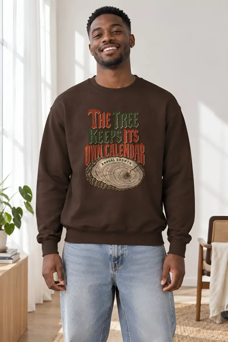 "The Tree Keeps Its Own Calendar" Heavy Blend Unisex Crewneck Sweatshirt