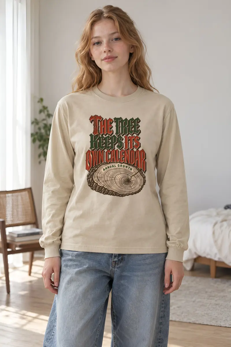 "The Tree Keeps Its Own Calendar" Unisex Longsleeve T-shirt