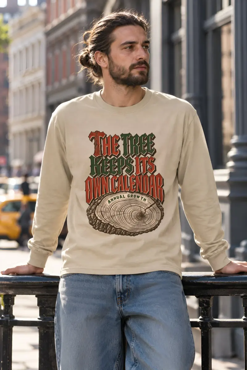 "The Tree Keeps Its Own Calendar" Unisex Longsleeve T-shirt