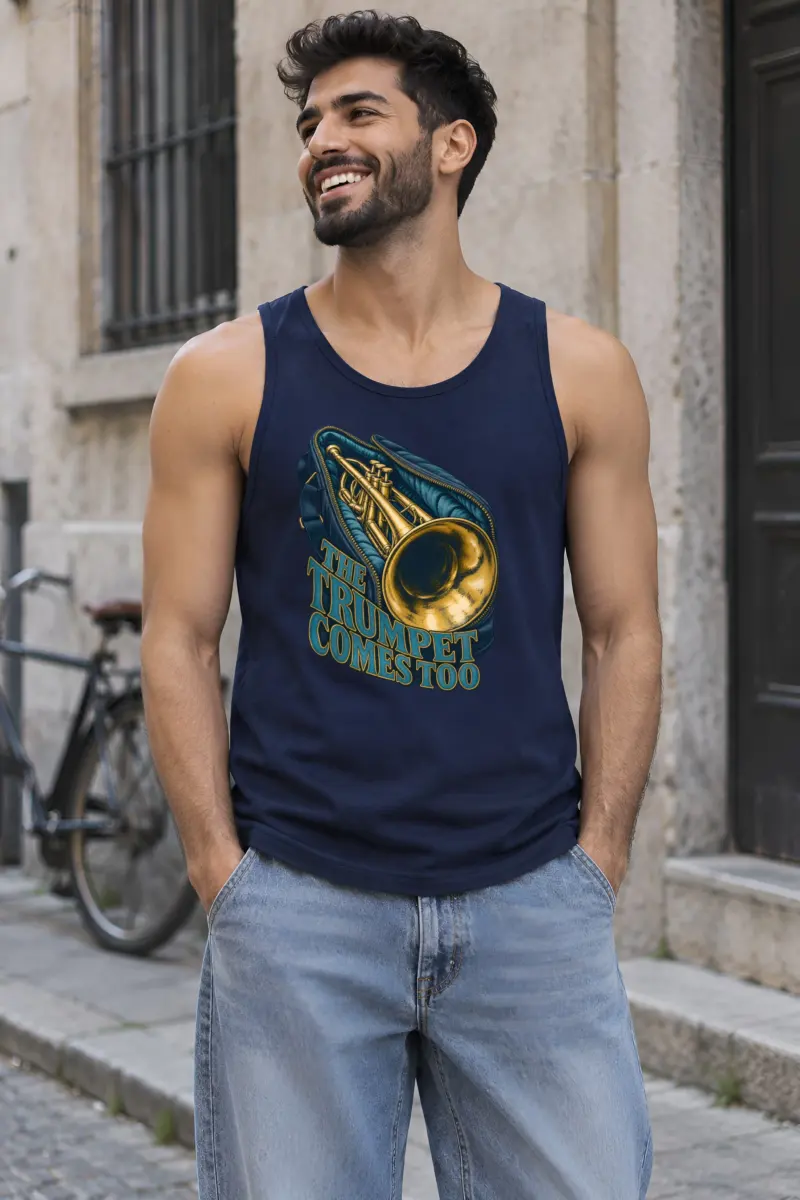 "The Trumpet Comes Too" Unisex Jersey Tank