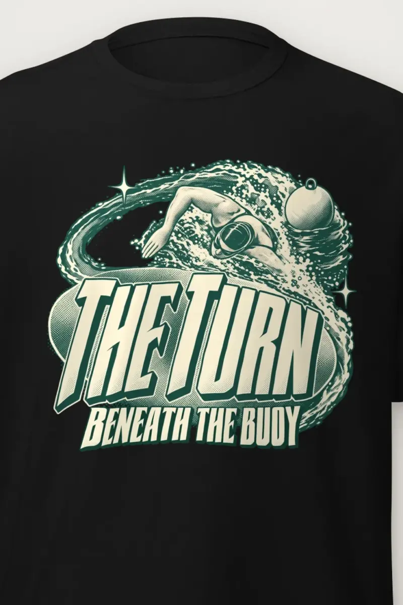 "THE TURN BENEATH THE BUOY" Heavyweight Unisex Crewneck T-shirt - the graphic up close