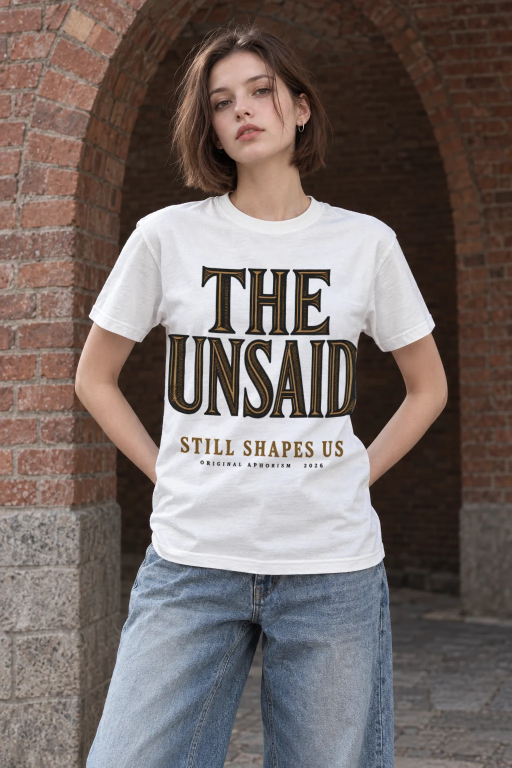 "The Unsaid Still Shapes Us" Heavyweight Unisex Crewneck T-shirt