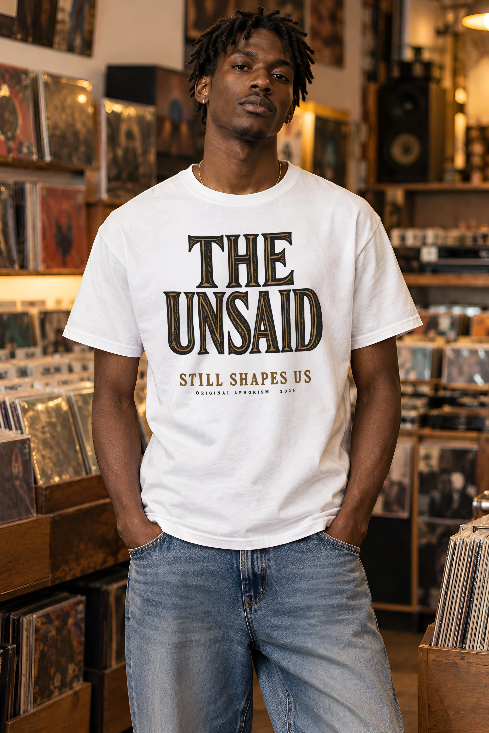 "The Unsaid Still Shapes Us" Heavyweight Unisex Crewneck T-shirt