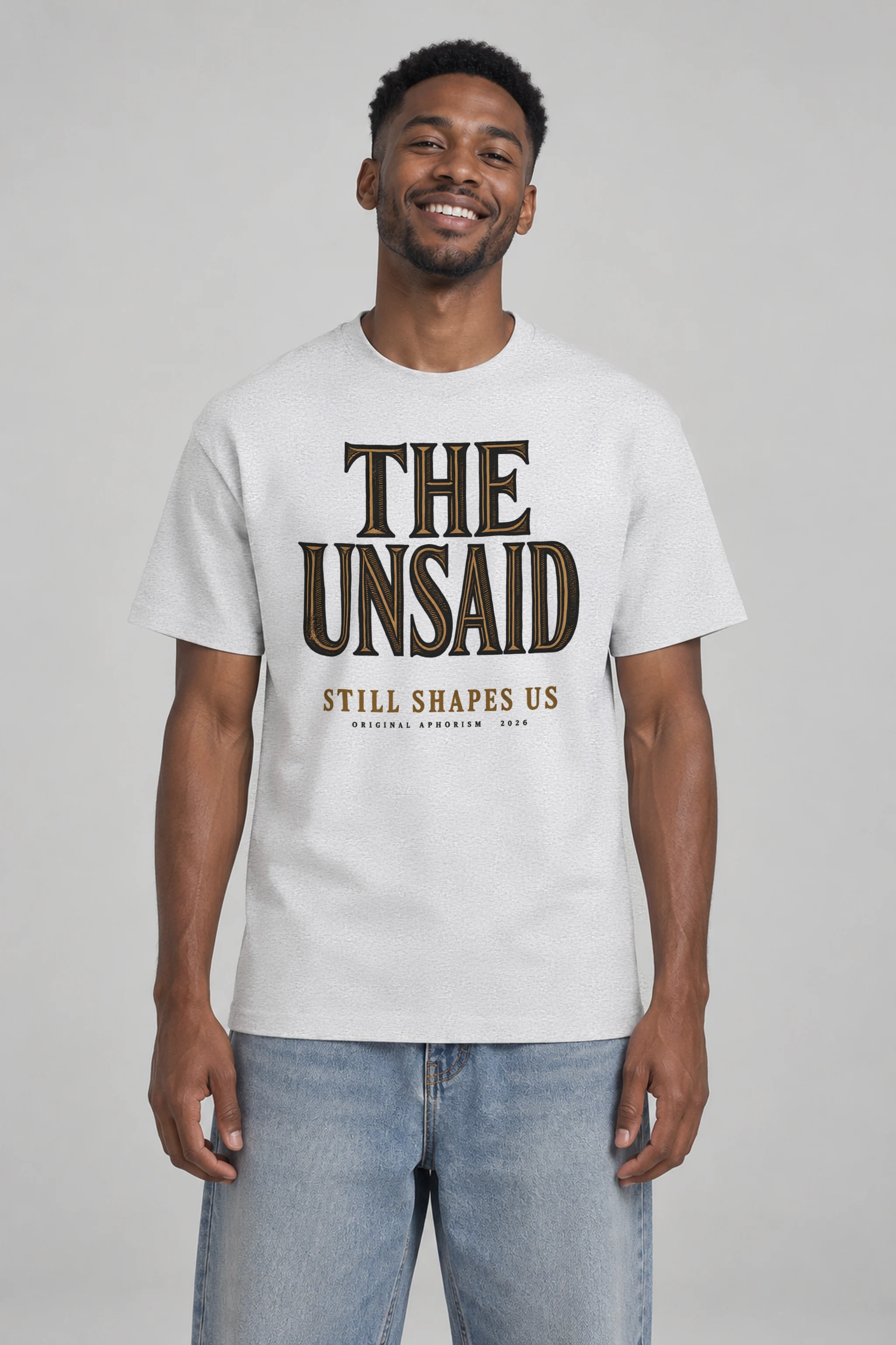 "The Unsaid Still Shapes Us" Heavyweight Unisex Crewneck T-shirt