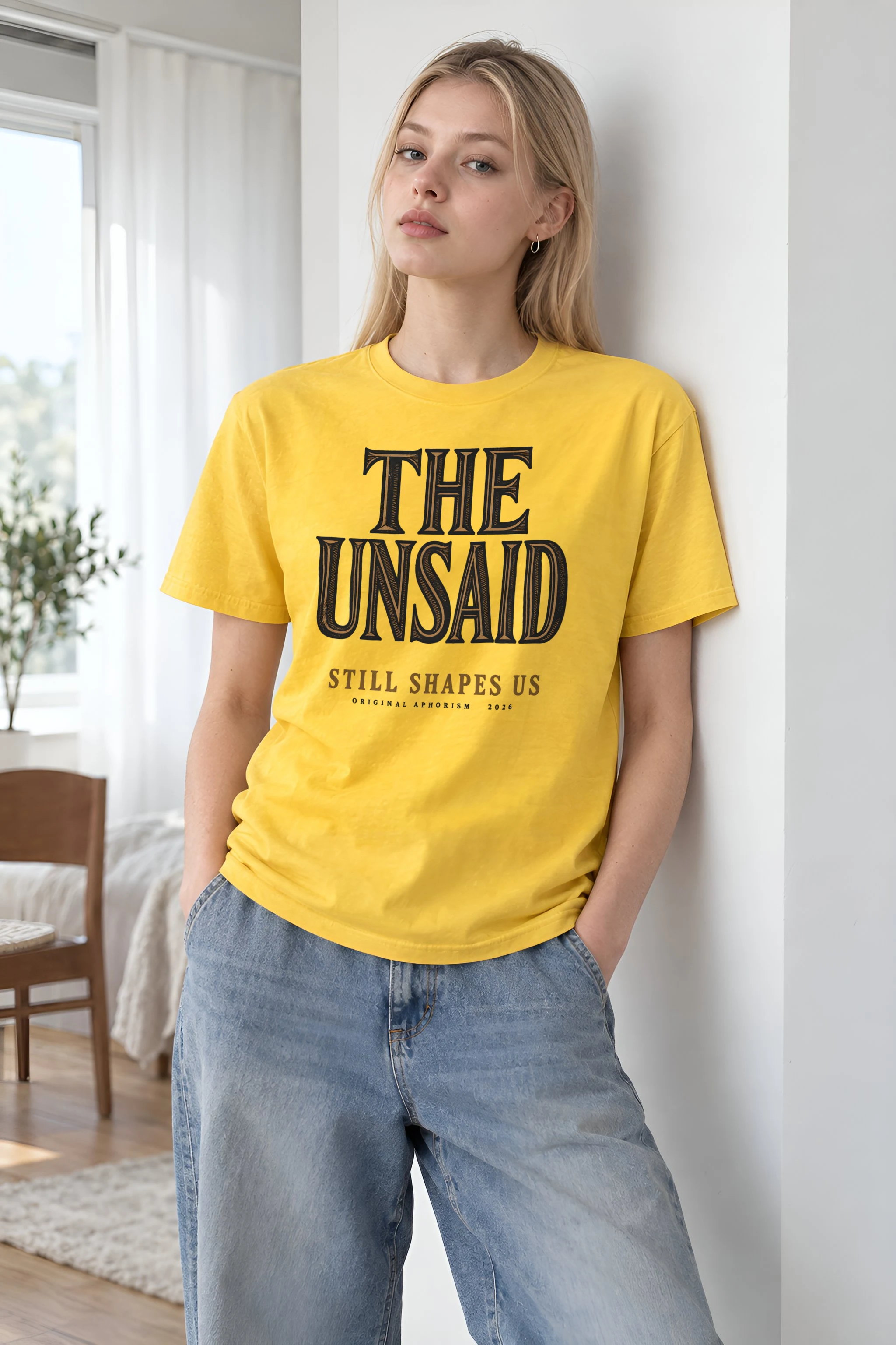 "The Unsaid Still Shapes Us" Heavyweight Unisex Crewneck T-shirt