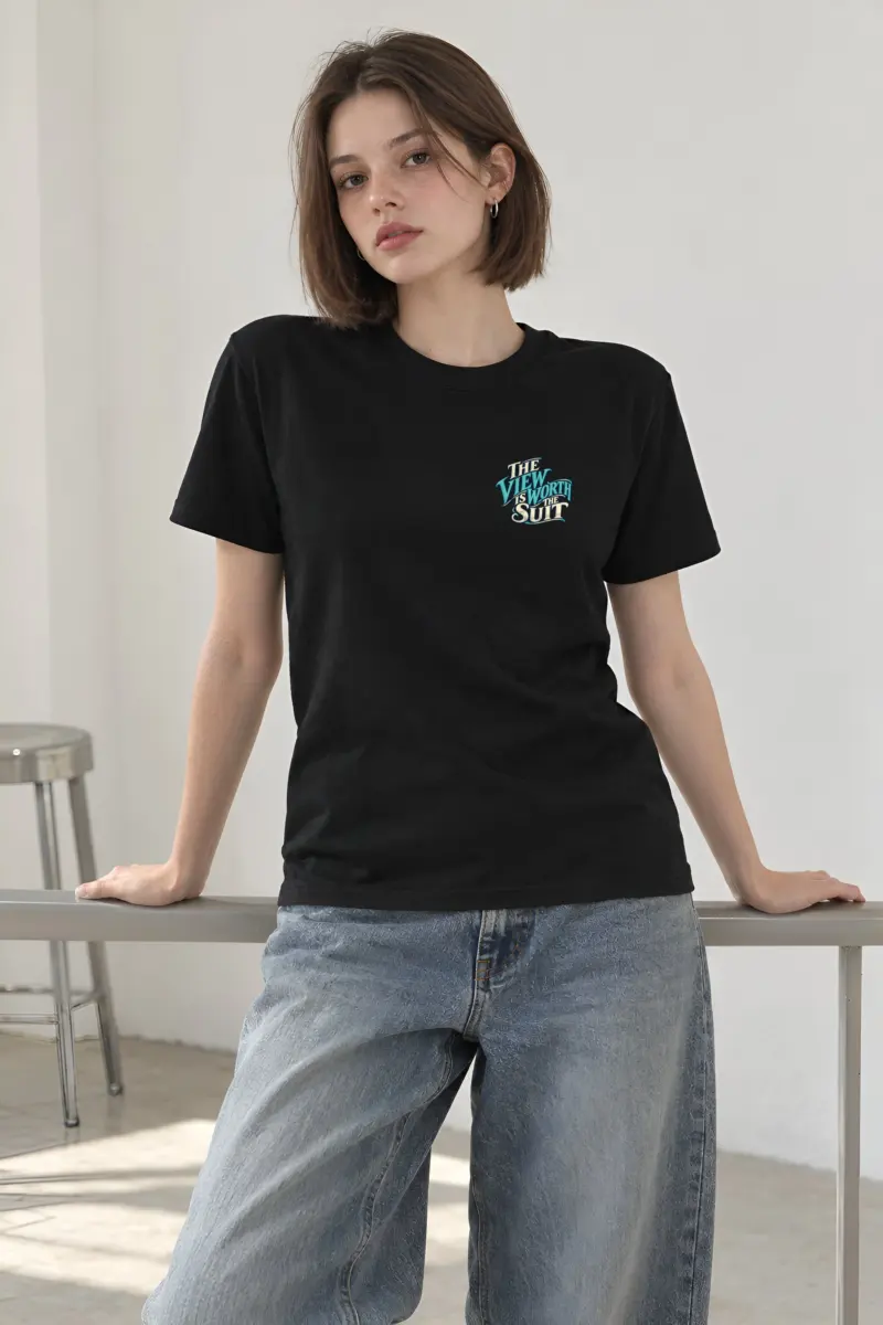 "The View Is Worth the Suit" Heavyweight Unisex Crewneck T-shirt