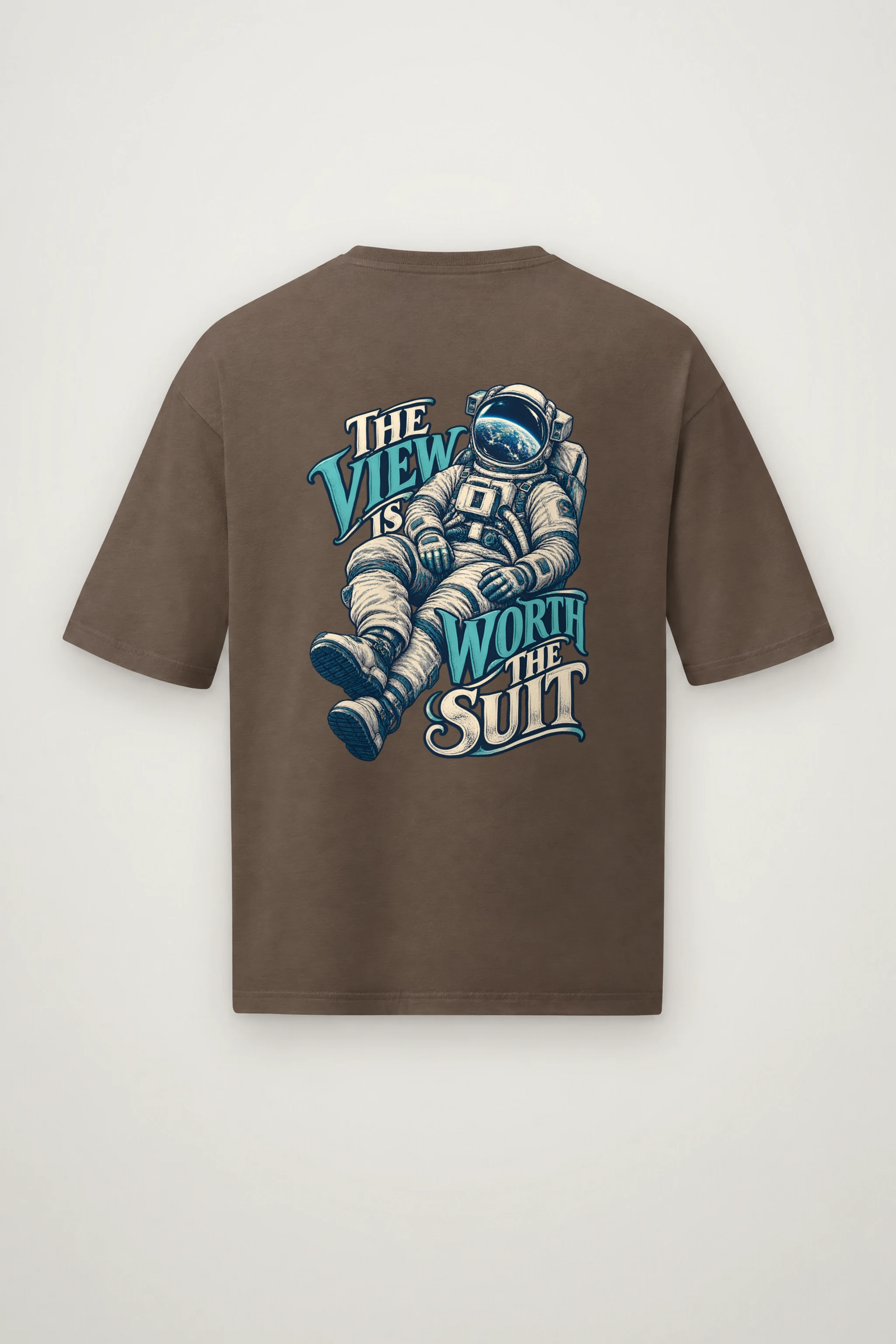 "The View Is Worth the Suit" Men's Oversized Heavyweight Crewneck T-Shirt