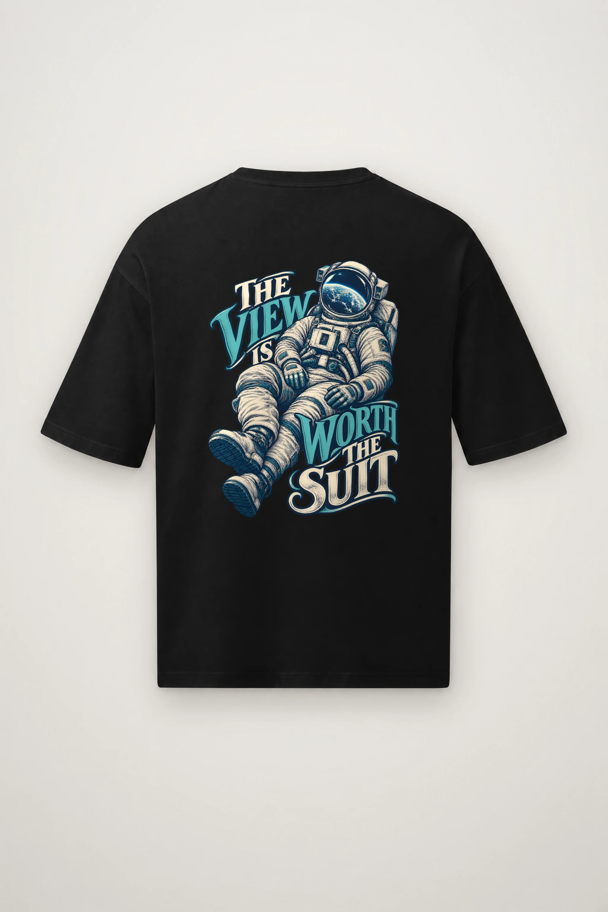 "The View Is Worth the Suit" Men's Oversized Heavyweight Crewneck T-Shirt