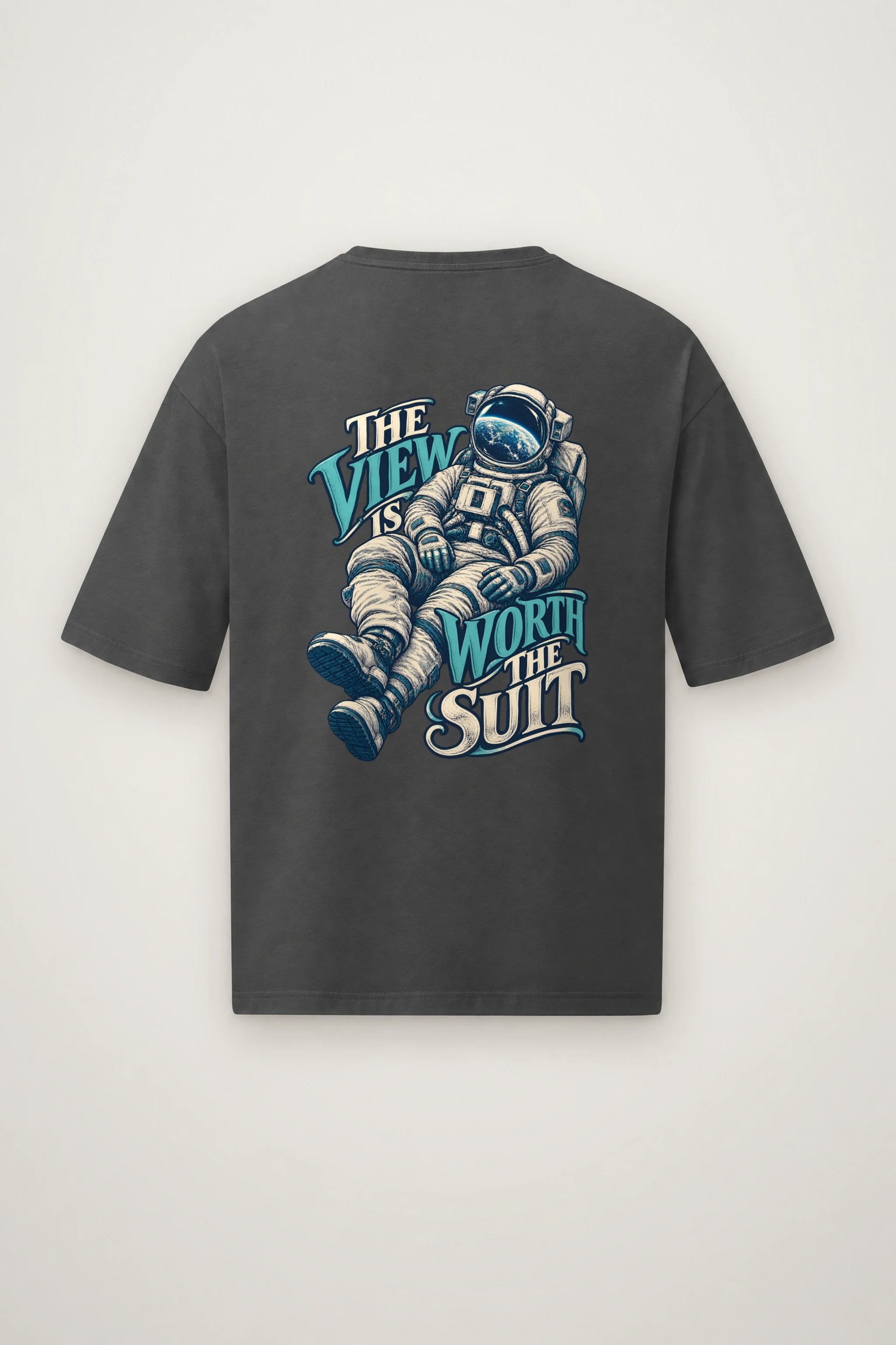 "The View Is Worth the Suit" Men's Oversized Heavyweight Crewneck T-Shirt
