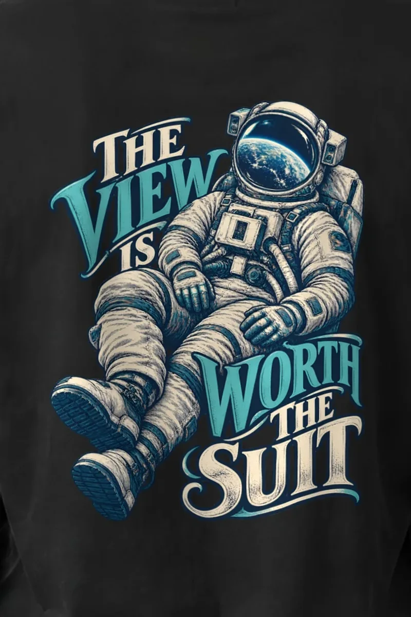 "The View Is Worth the Suit" Unisex Longsleeve T-shirt - the graphic up close