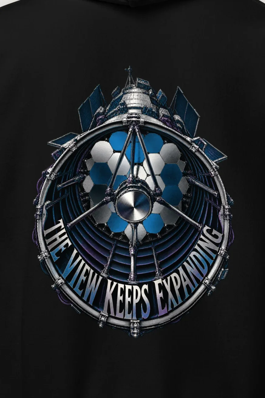 "The View Keeps Expanding" Heavy Blend Unisex Pullover Hoodie - the graphic up close