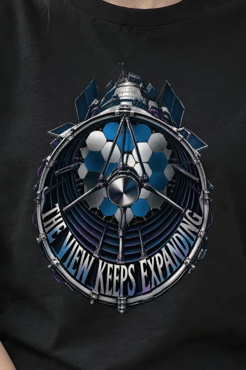 "The View Keeps Expanding" Heavyweight Unisex Crewneck T-shirt - the graphic up close