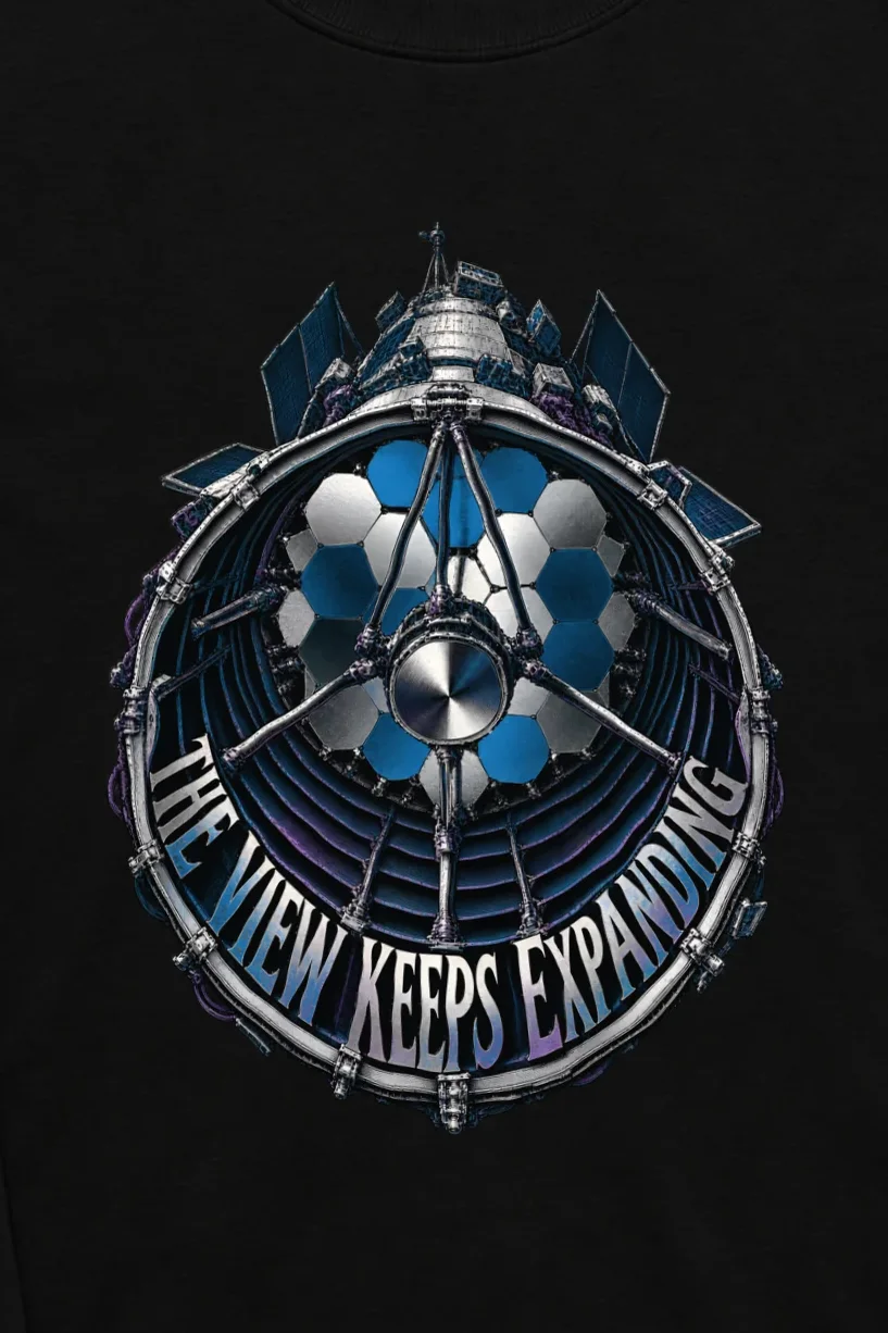 "The View Keeps Expanding" Unisex Longsleeve T-shirt - the graphic up close