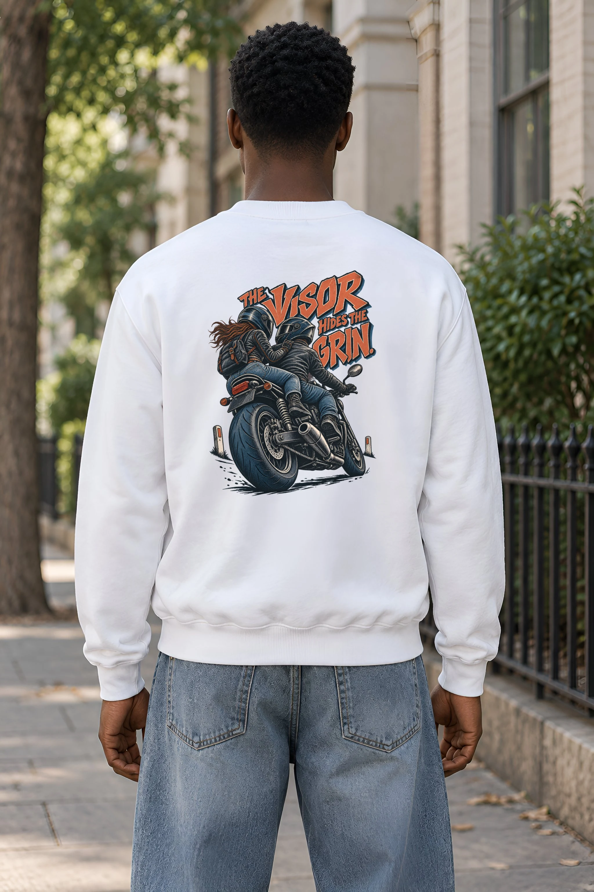 "The Visor Hides the Grin" Heavy Blend Unisex Crewneck Sweatshirt