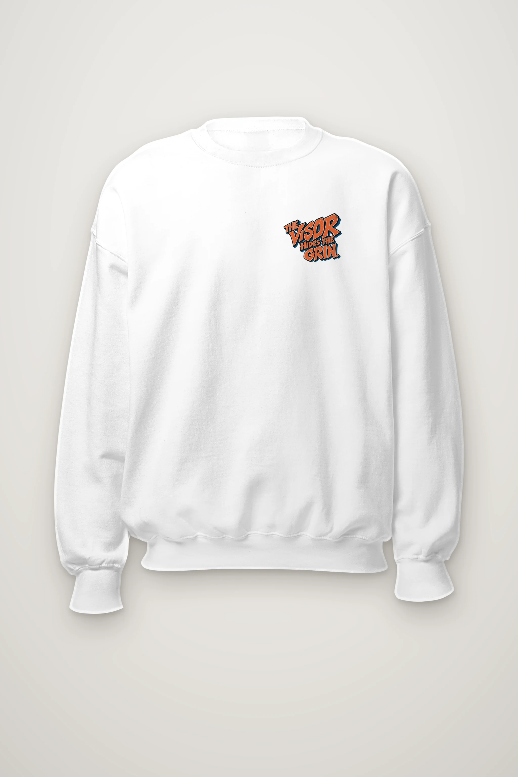 "The Visor Hides the Grin" Heavy Blend Unisex Crewneck Sweatshirt