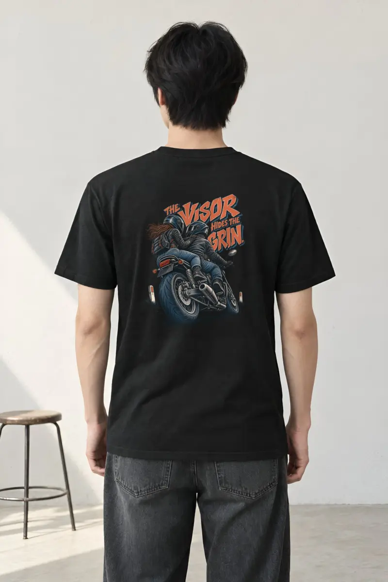 “The Visor Hides the Grin” Heavyweight Unisex Crewneck T-shirt