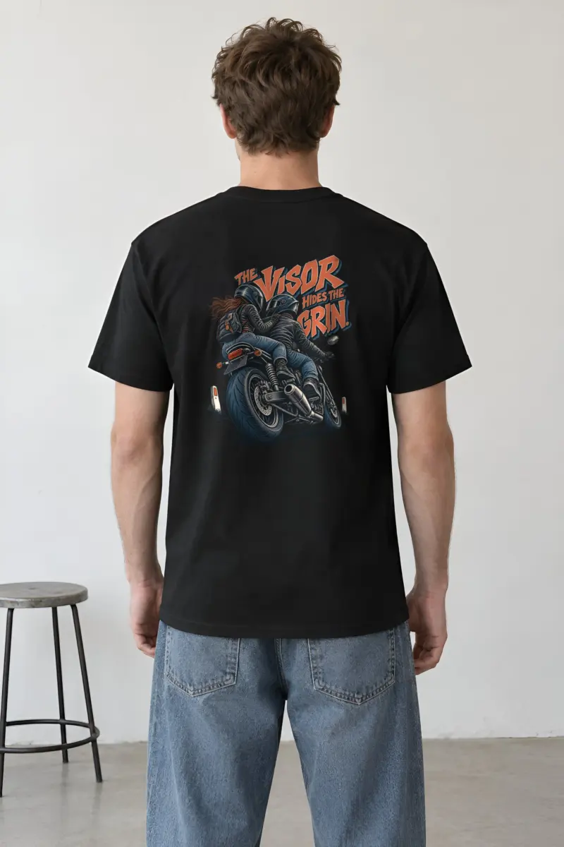 "The Visor Hides the Grin" Heavyweight Unisex Crewneck T-shirt