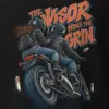 "The Visor Hides the Grin" Heavyweight Unisex Crewneck T-shirt