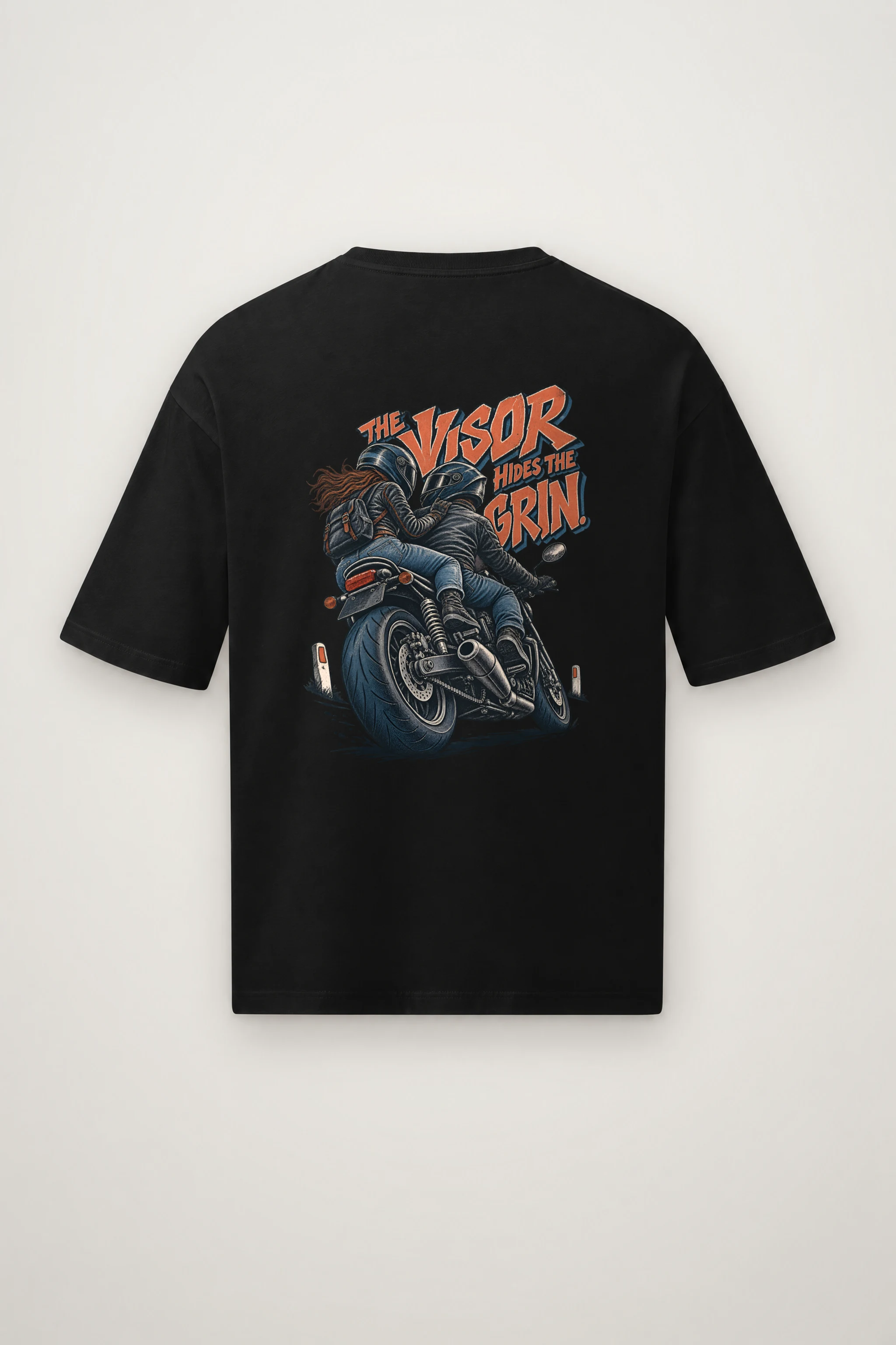 "The Visor Hides The Grin" Men's Oversized Heavyweight Crewneck T-Shirt