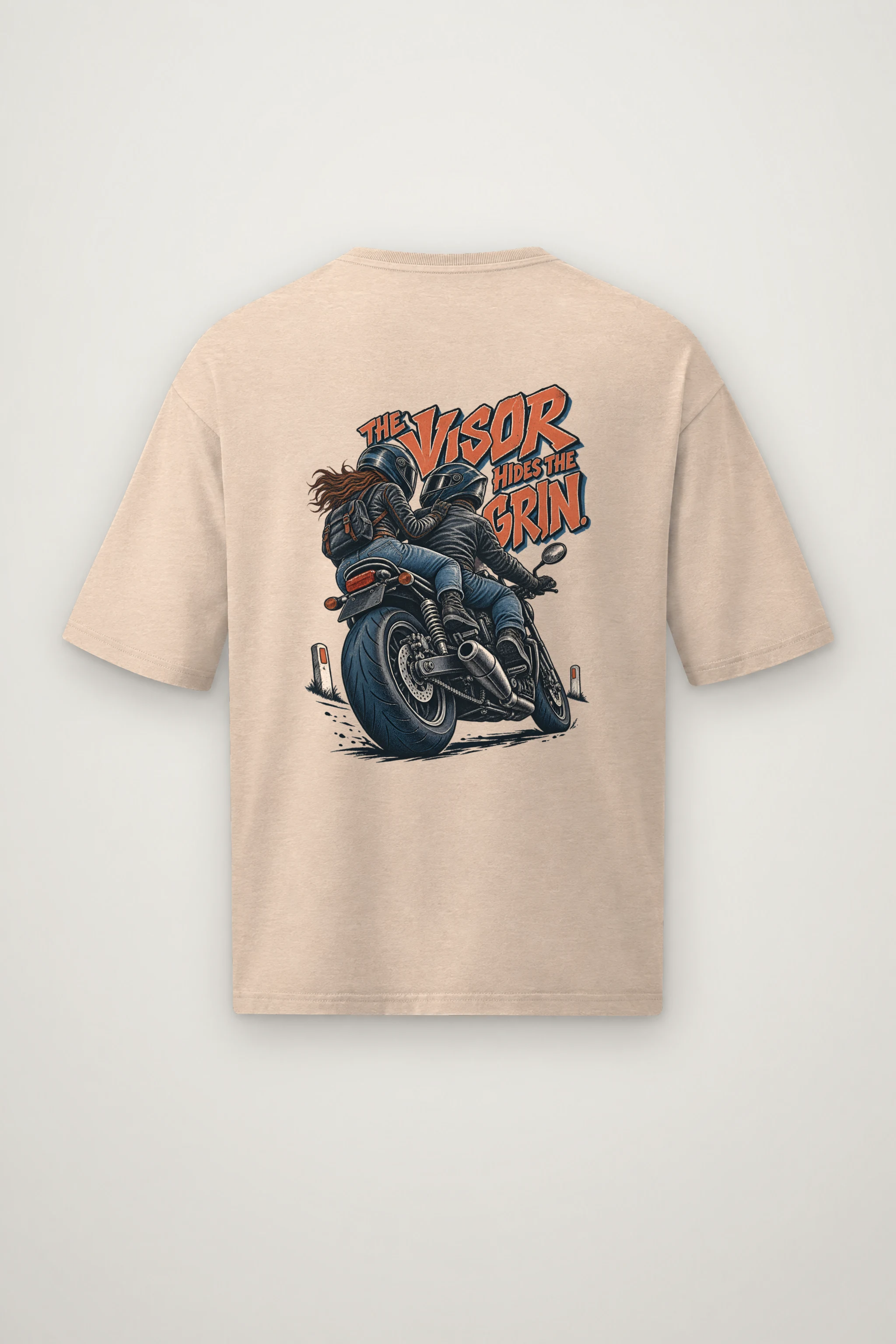 "The Visor Hides The Grin" Men's Oversized Heavyweight Crewneck T-Shirt
