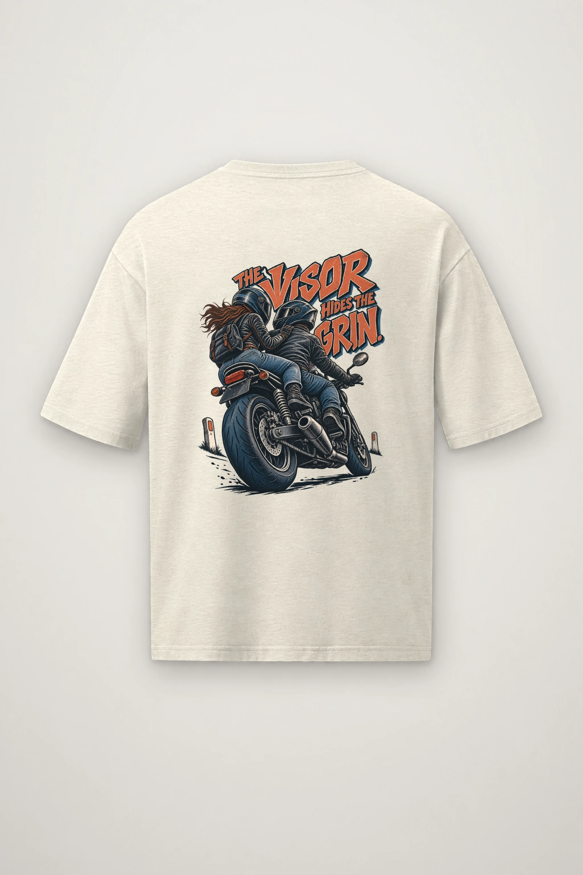 "The Visor Hides The Grin" Men's Oversized Heavyweight Crewneck T-Shirt