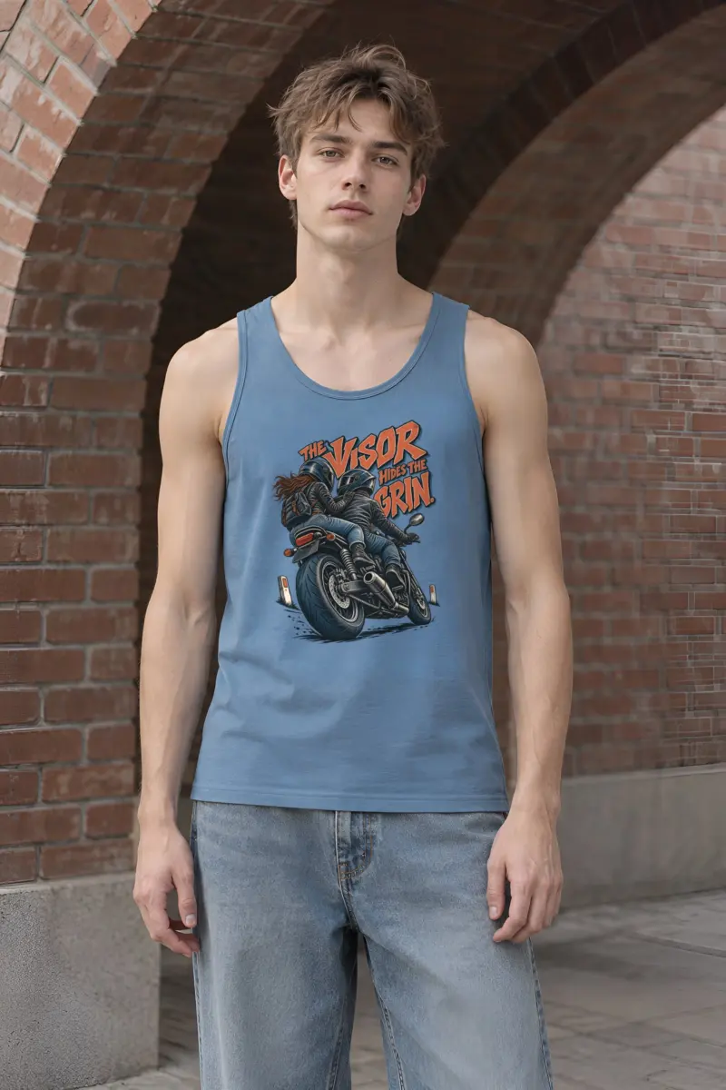 “The Visor Hides the Grin” Unisex Jersey Tank
