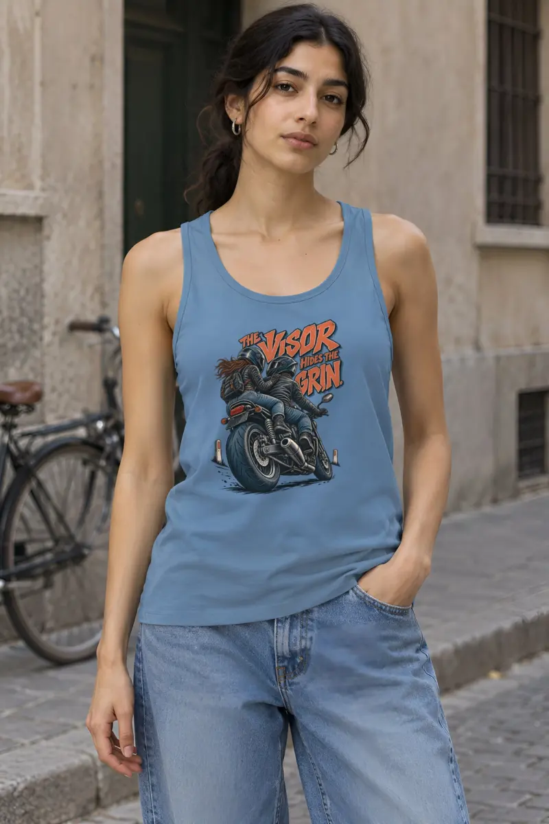 "The Visor Hides the Grin" Unisex Jersey Tank