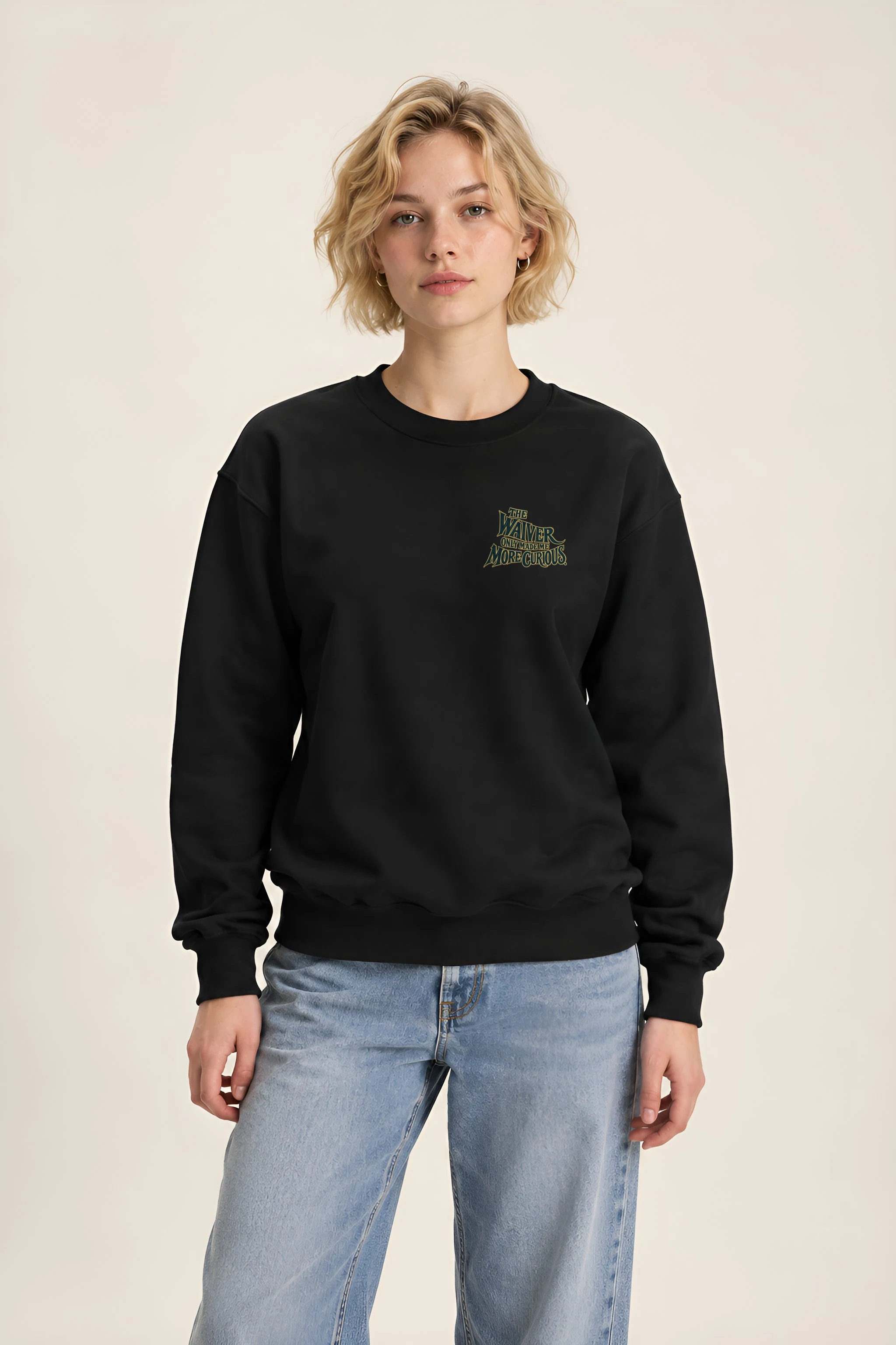 "The Waiver Only Made Me More Curious" Heavy Blend Unisex Crewneck Sweatshirt