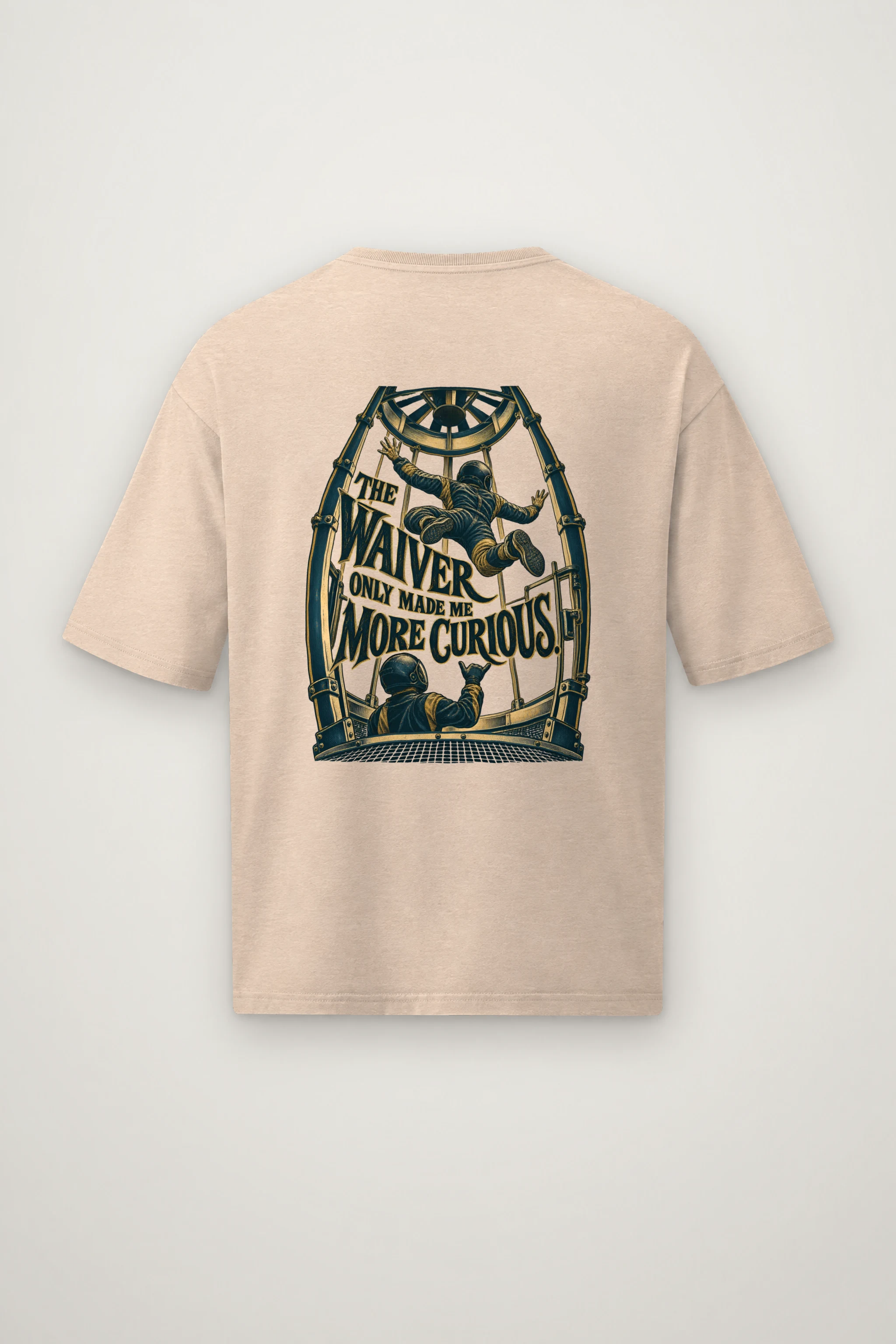 "The Waiver Only Made Me More Curious" Men's Oversized Heavyweight Crewneck T-Shirt