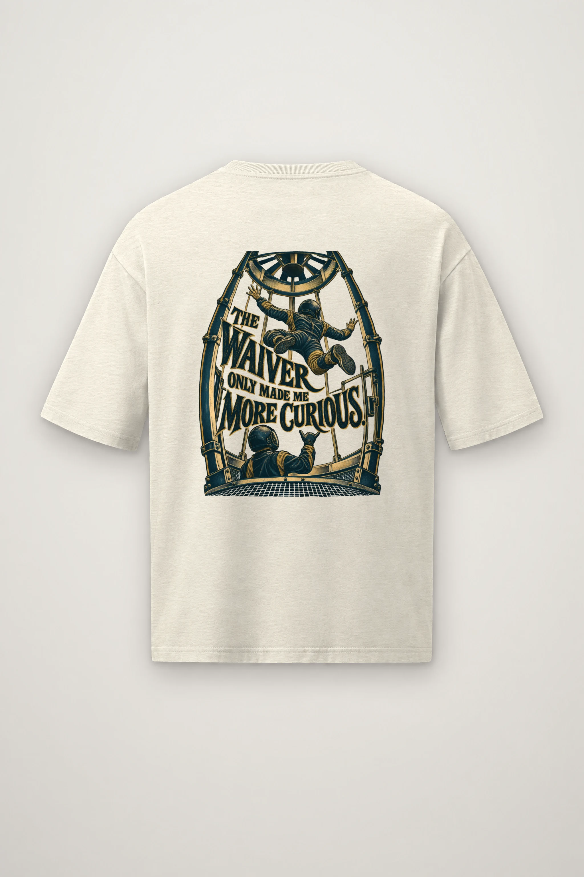 "The Waiver Only Made Me More Curious" Men's Oversized Heavyweight Crewneck T-Shirt