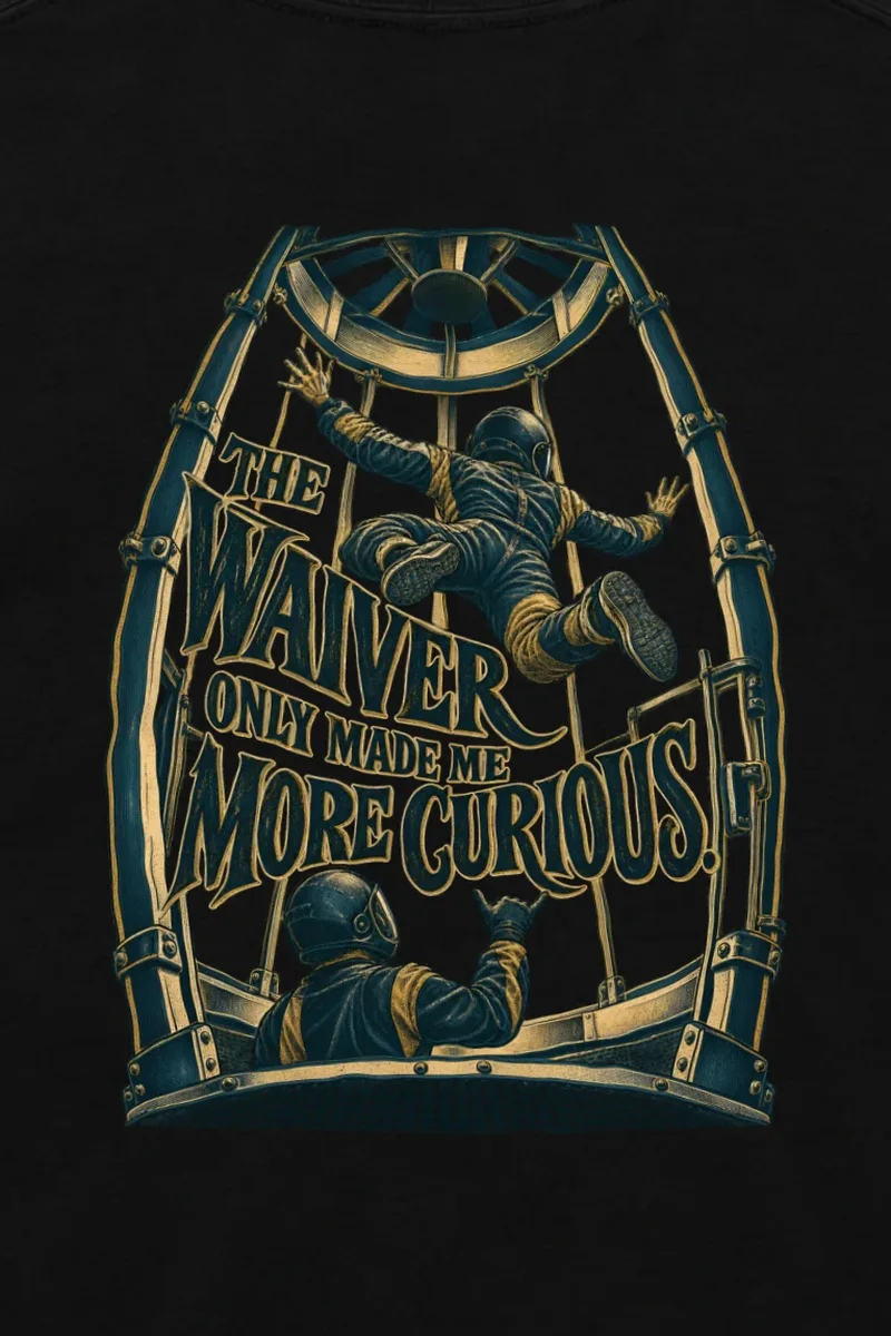 "The Waiver Only Made Me More Curious" Unisex Longsleeve T-shirt - the graphic up close
