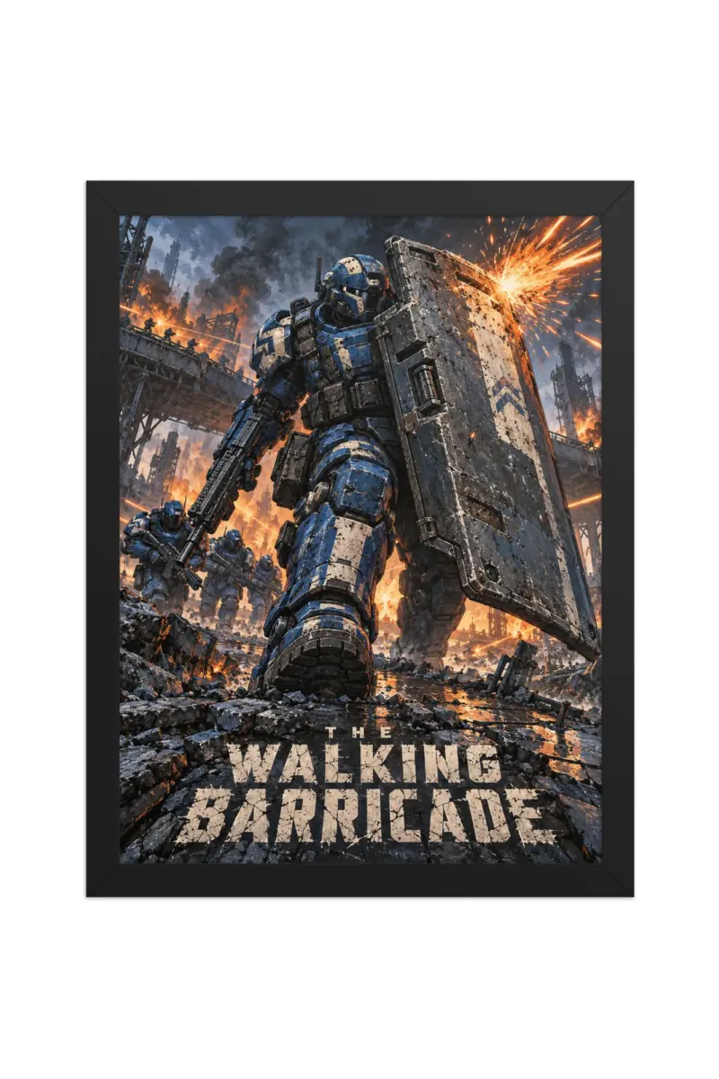 “The Walking Barricade” Premium Wooden Framed Poster