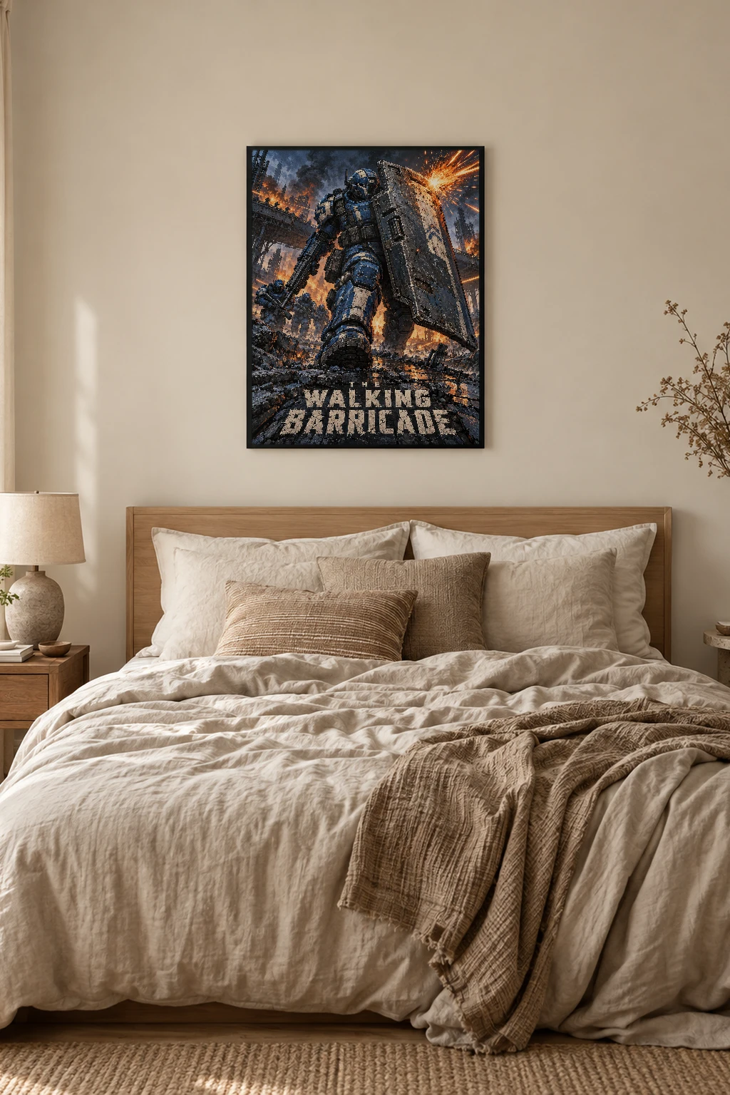 "The Walking Barricade" Premium Wooden Framed Poster