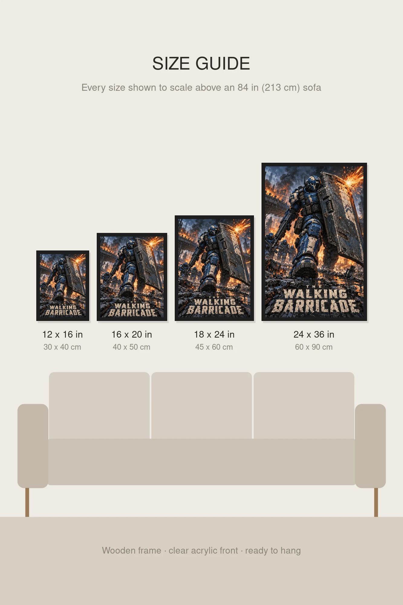"The Walking Barricade" Premium Wooden Framed Poster
