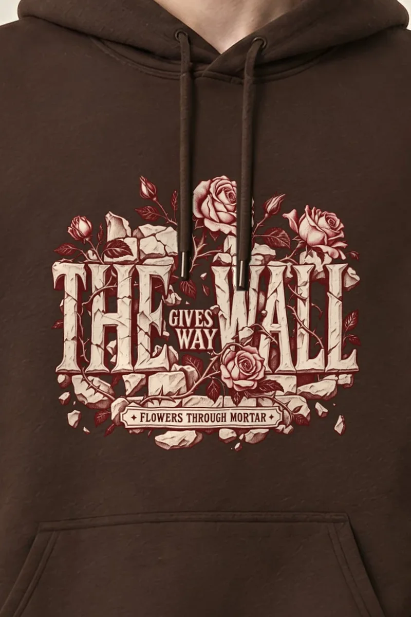"The Wall Gives Way" Heavy Blend Unisex Pullover Hoodie - the graphic up close