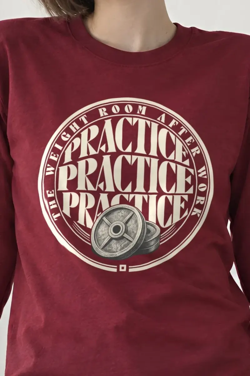 "The Weight Room After Work" Unisex Longsleeve T-shirt - the graphic up close