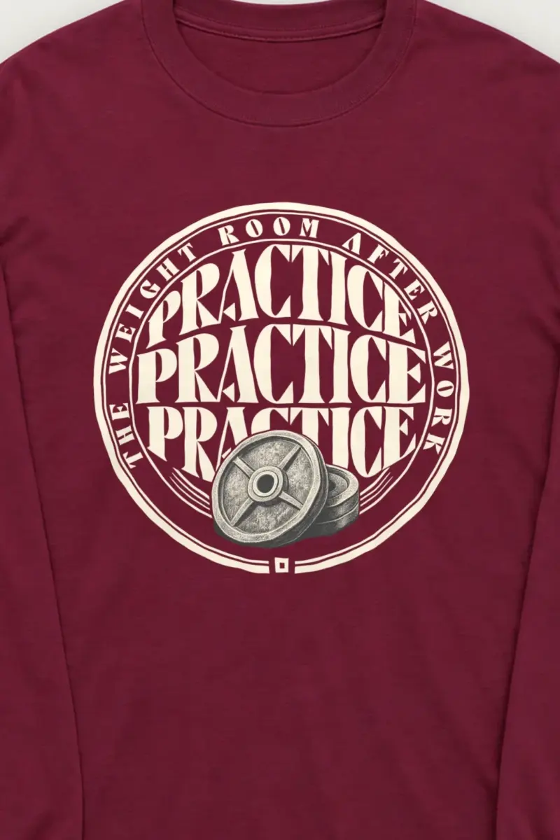 "The Weight Room After Work" Unisex Longsleeve T-shirt - the graphic up close