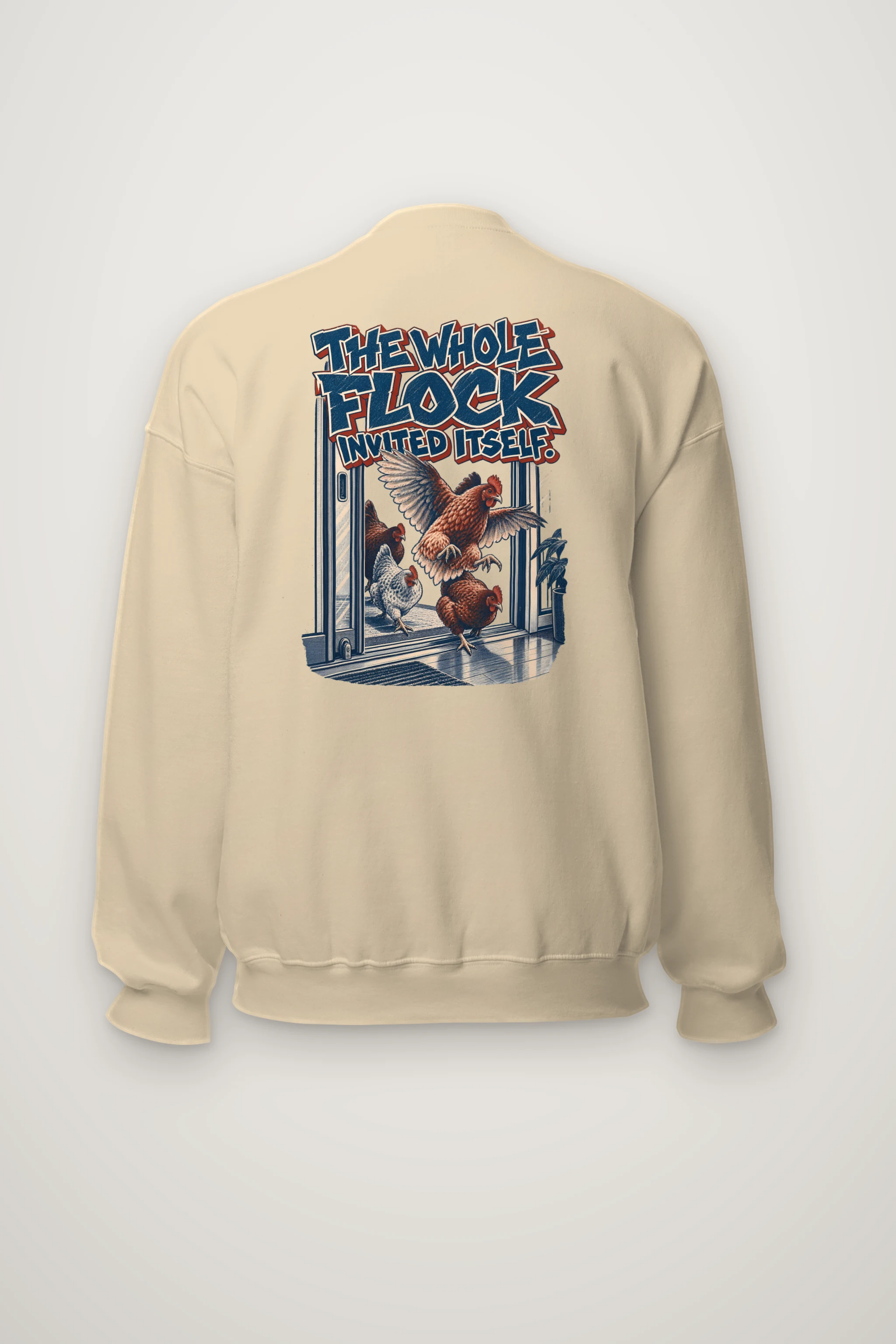 "The Whole Flock Invited Itself" Heavy Blend Unisex Crewneck Sweatshirt
