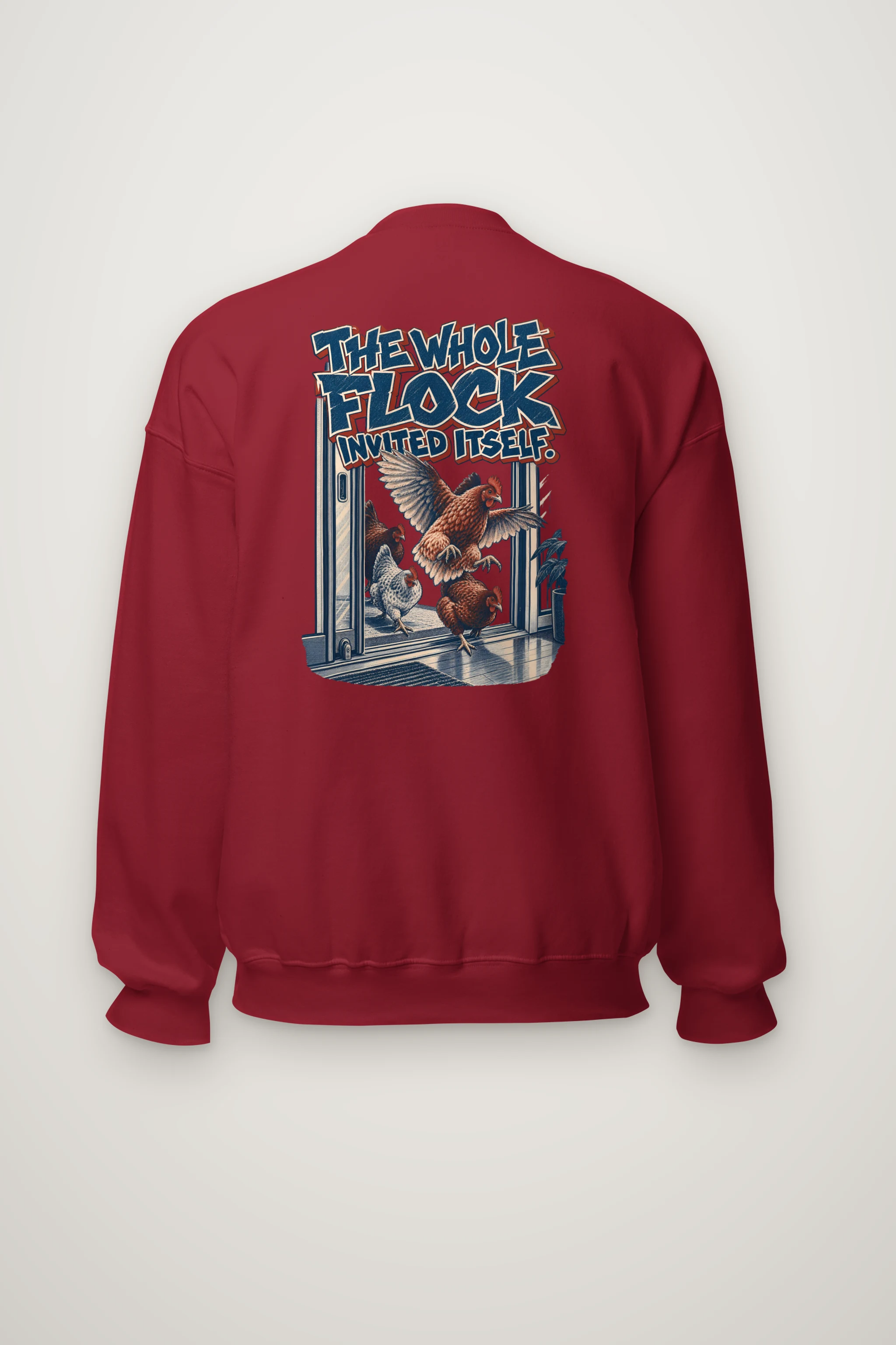 "The Whole Flock Invited Itself" Heavy Blend Unisex Crewneck Sweatshirt