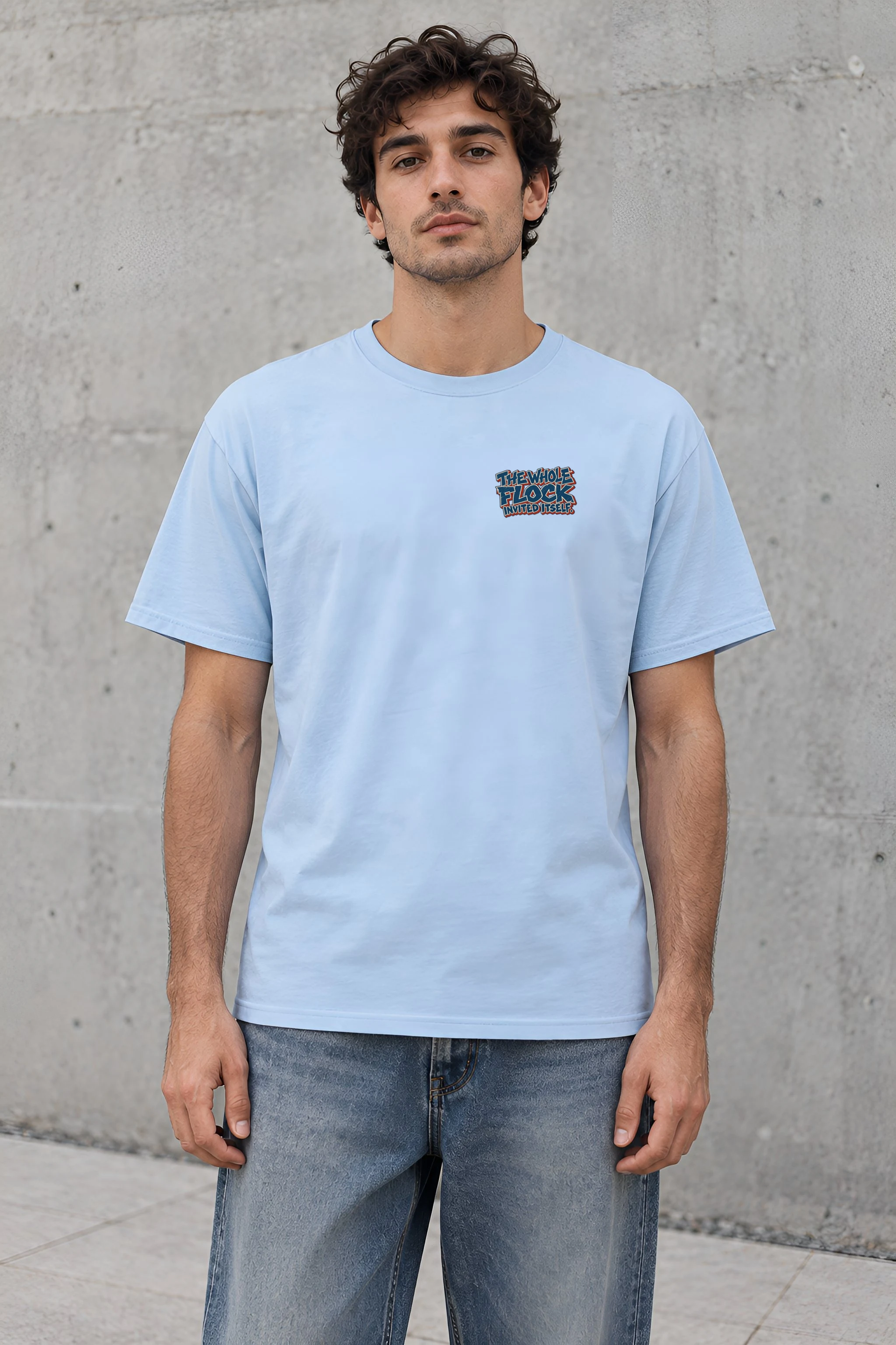 "The Whole Flock Invited Itself" Heavyweight Unisex Crewneck T-shirt