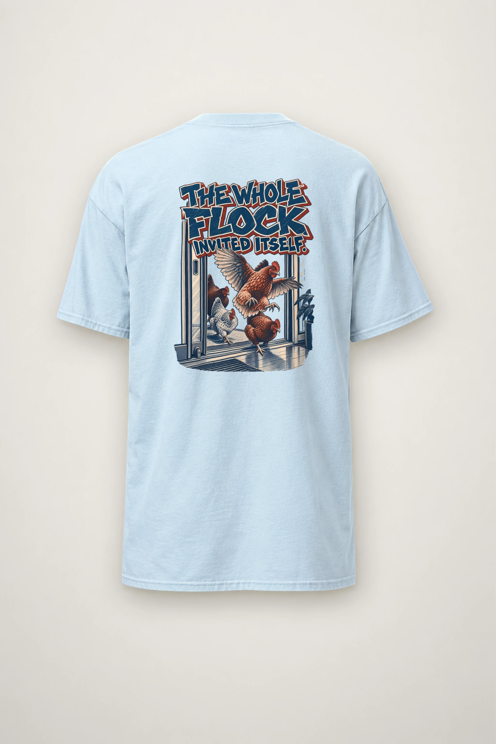 "The Whole Flock Invited Itself" Heavyweight Unisex Crewneck T-shirt