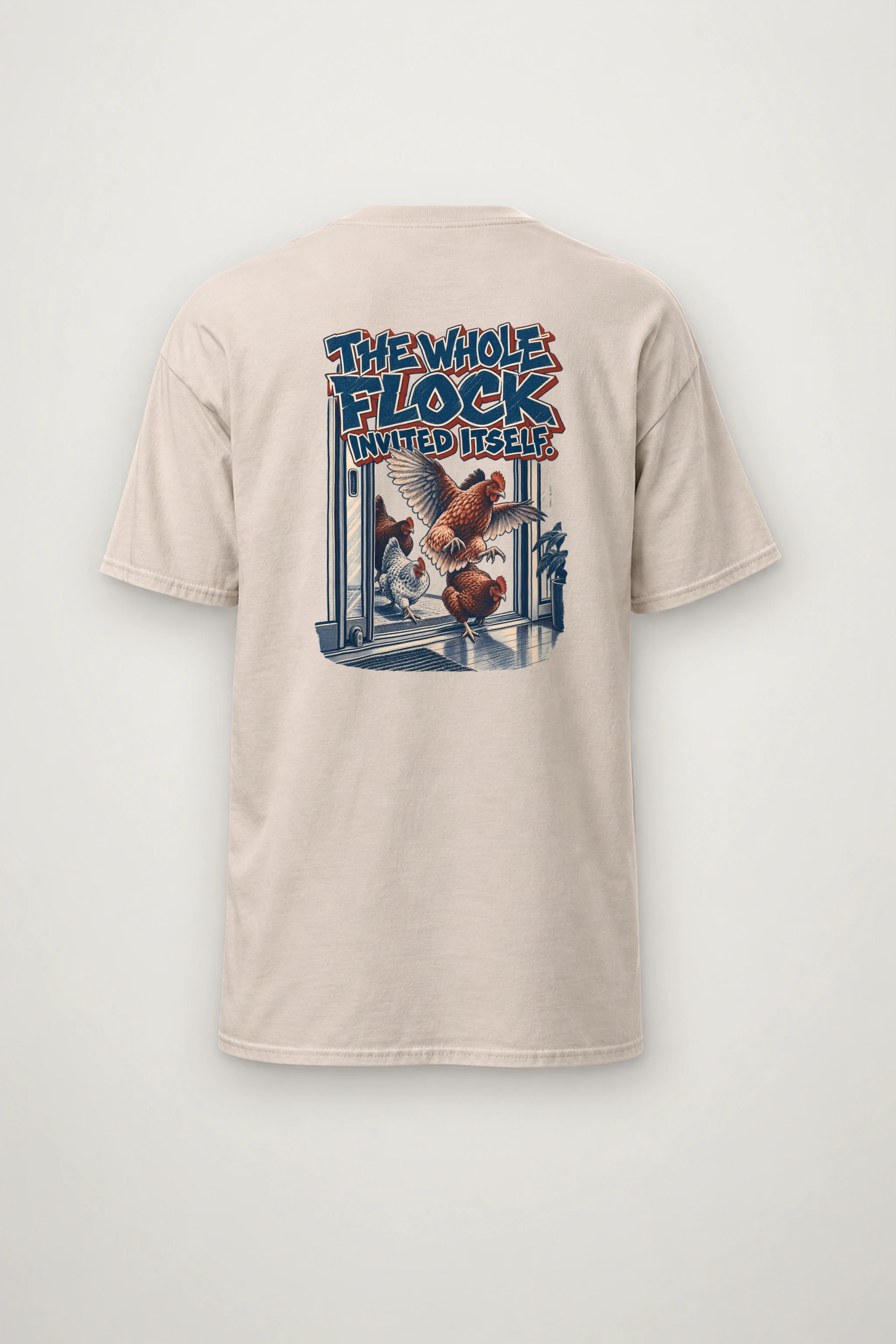 "The Whole Flock Invited Itself" Heavyweight Unisex Crewneck T-shirt