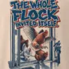 "The Whole Flock Invited Itself" Men's Oversized Heavyweight Crewneck T-Shirt