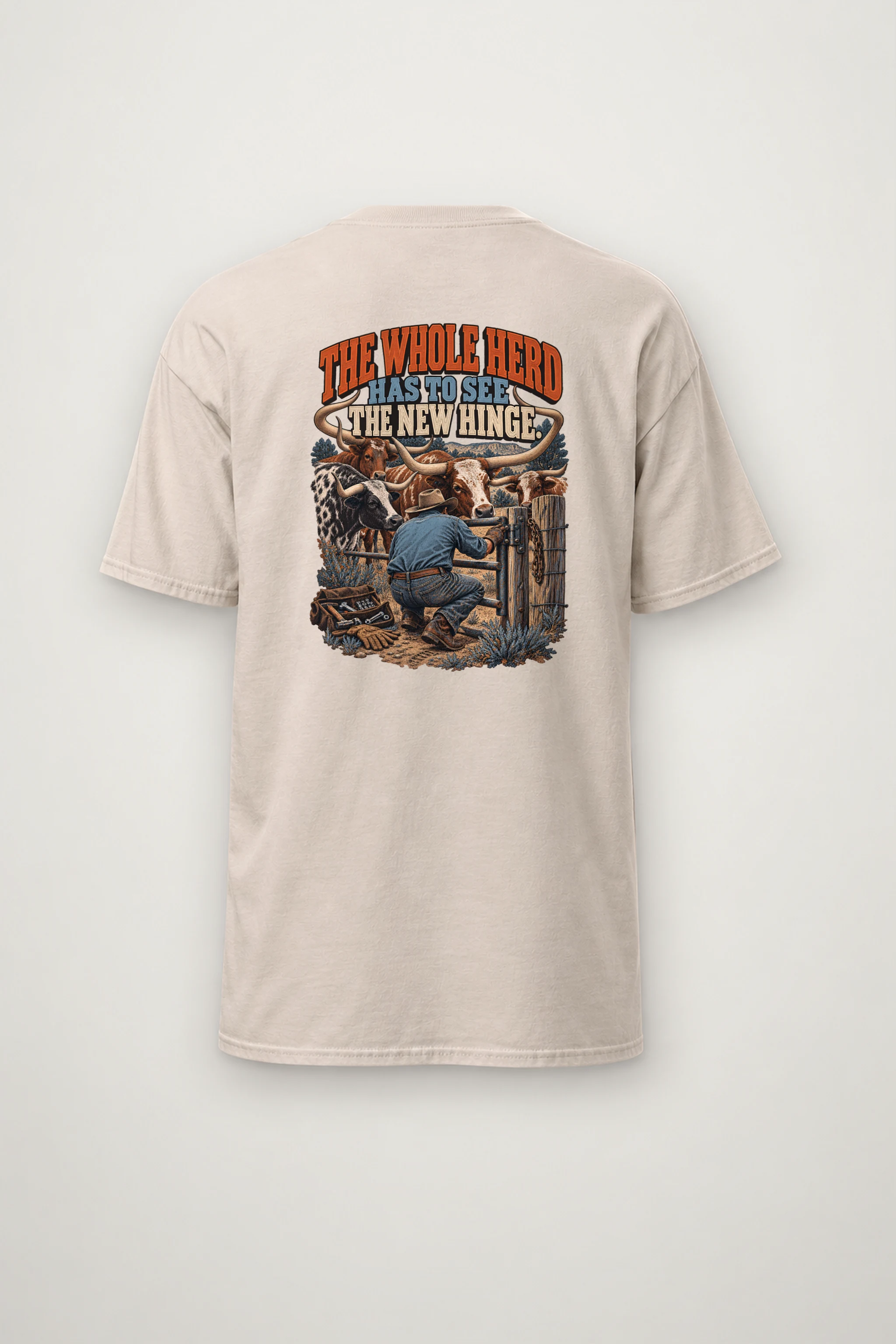 "The Whole Herd Has to See the New Hinge" Heavyweight Unisex Crewneck T-shirt