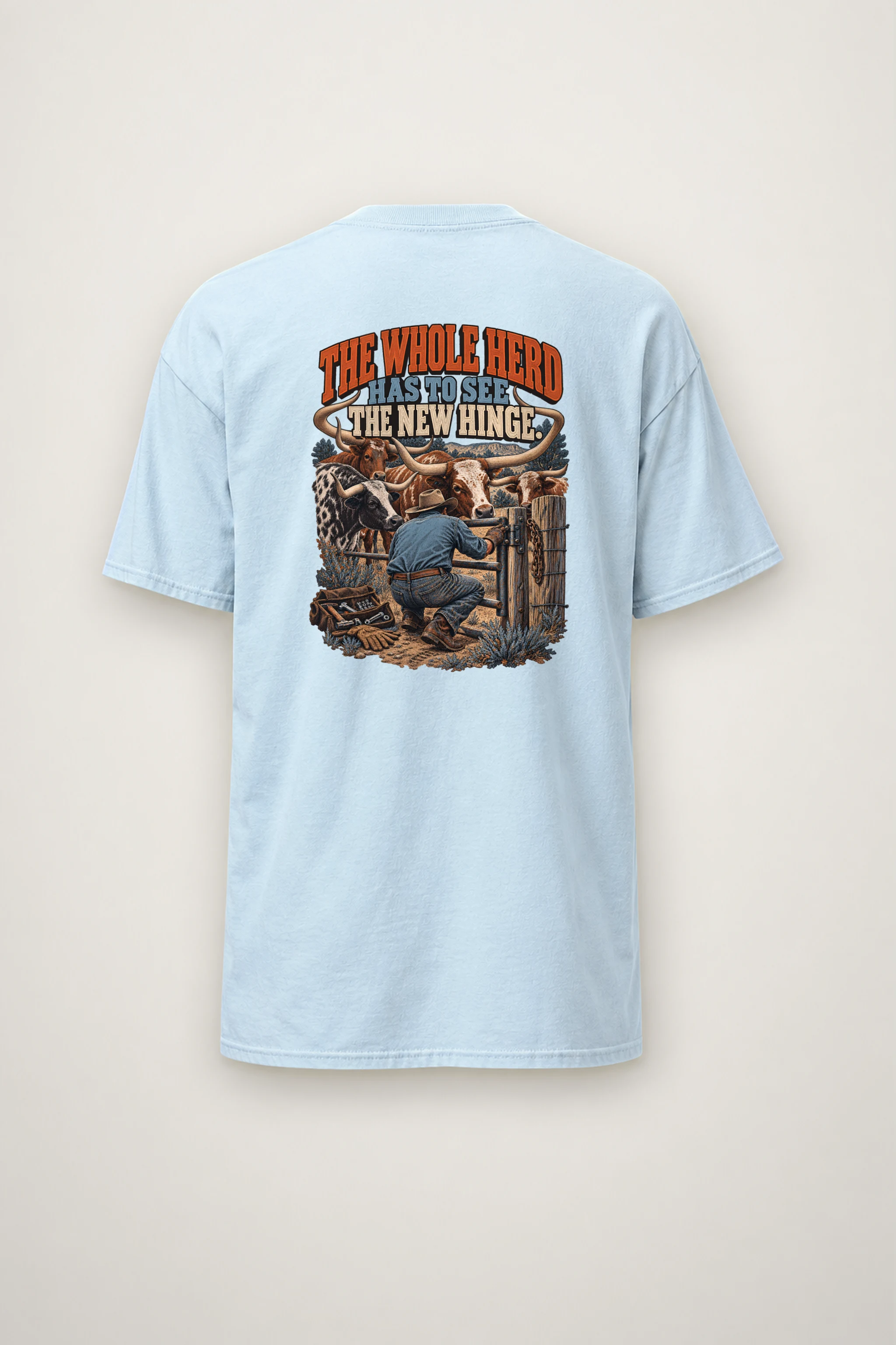 "The Whole Herd Has to See the New Hinge" Heavyweight Unisex Crewneck T-shirt