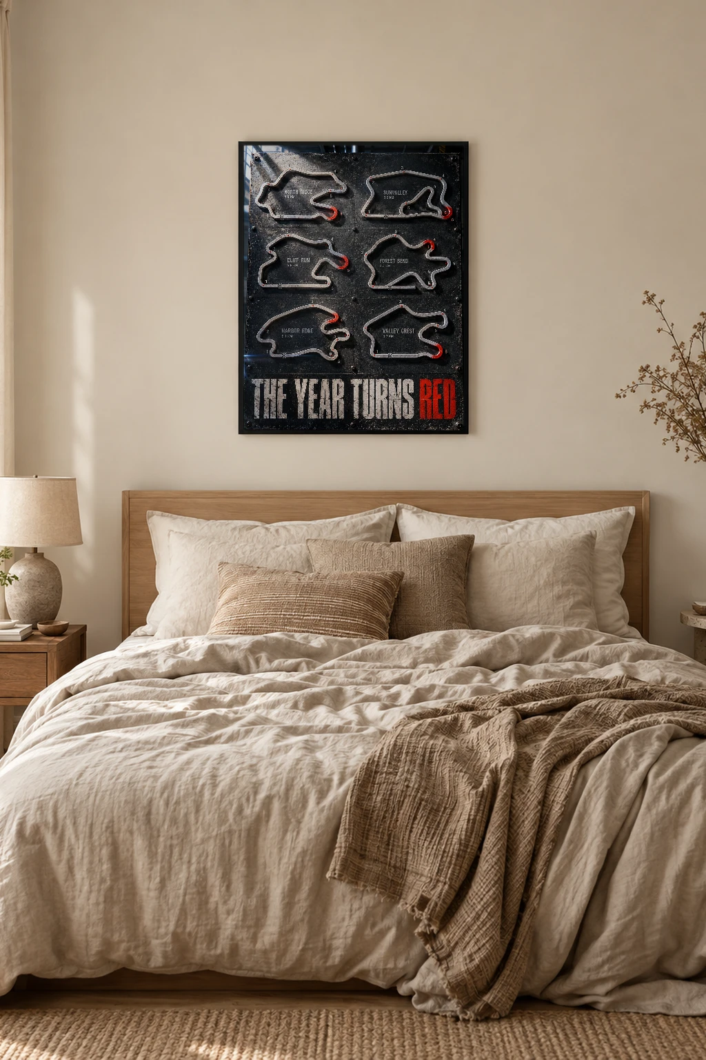 "The Year Turns Red" Premium Wooden Framed Poster